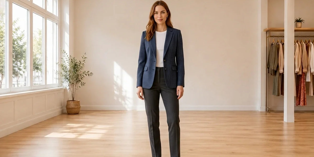 Model wearing Women's XX-Small Coats, Jackets and Blazers Women's Menswear Blazer in Online Warehouse Sale boutique studio
