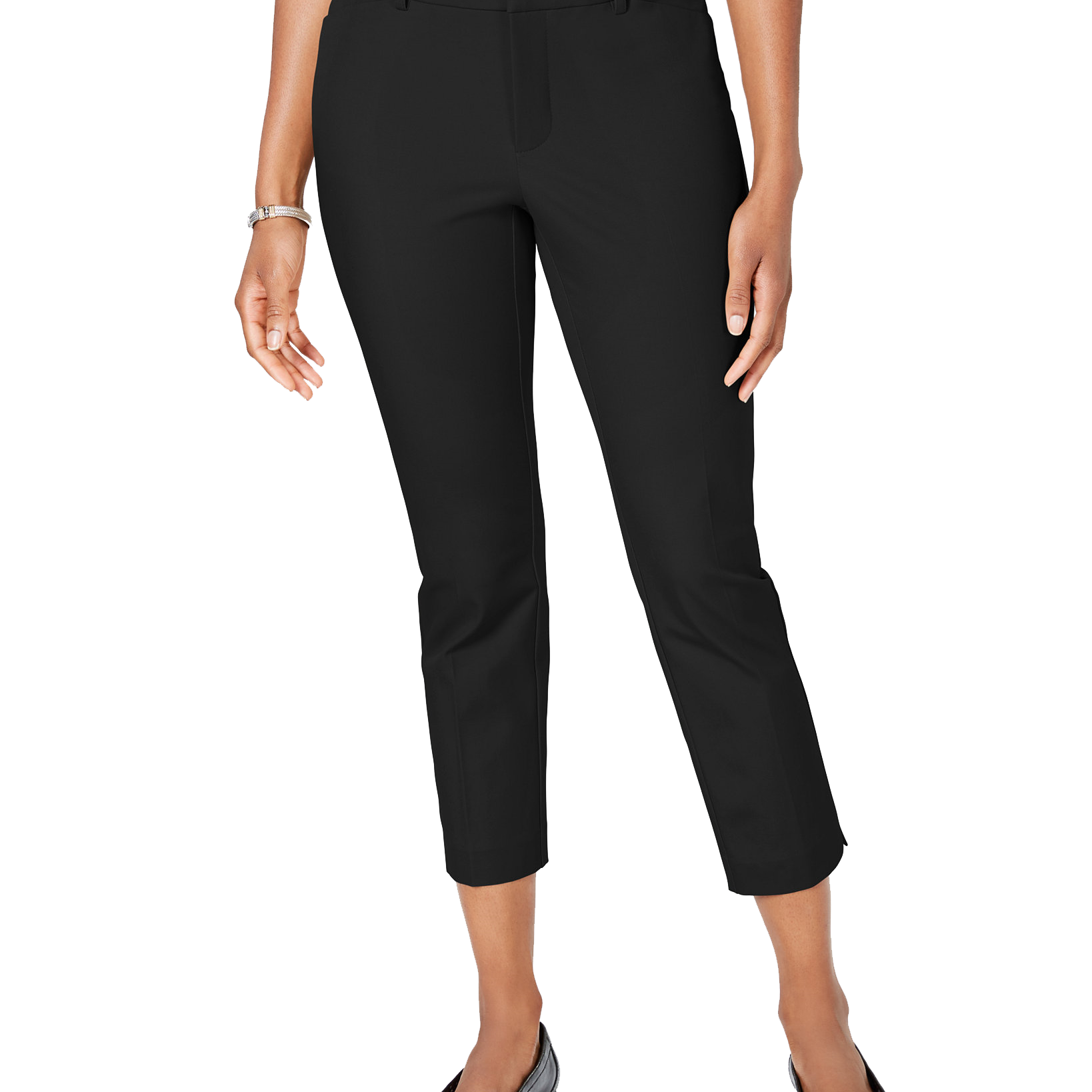 Charter Club Women Newport Tummy Control Cropped Pants Deep Black