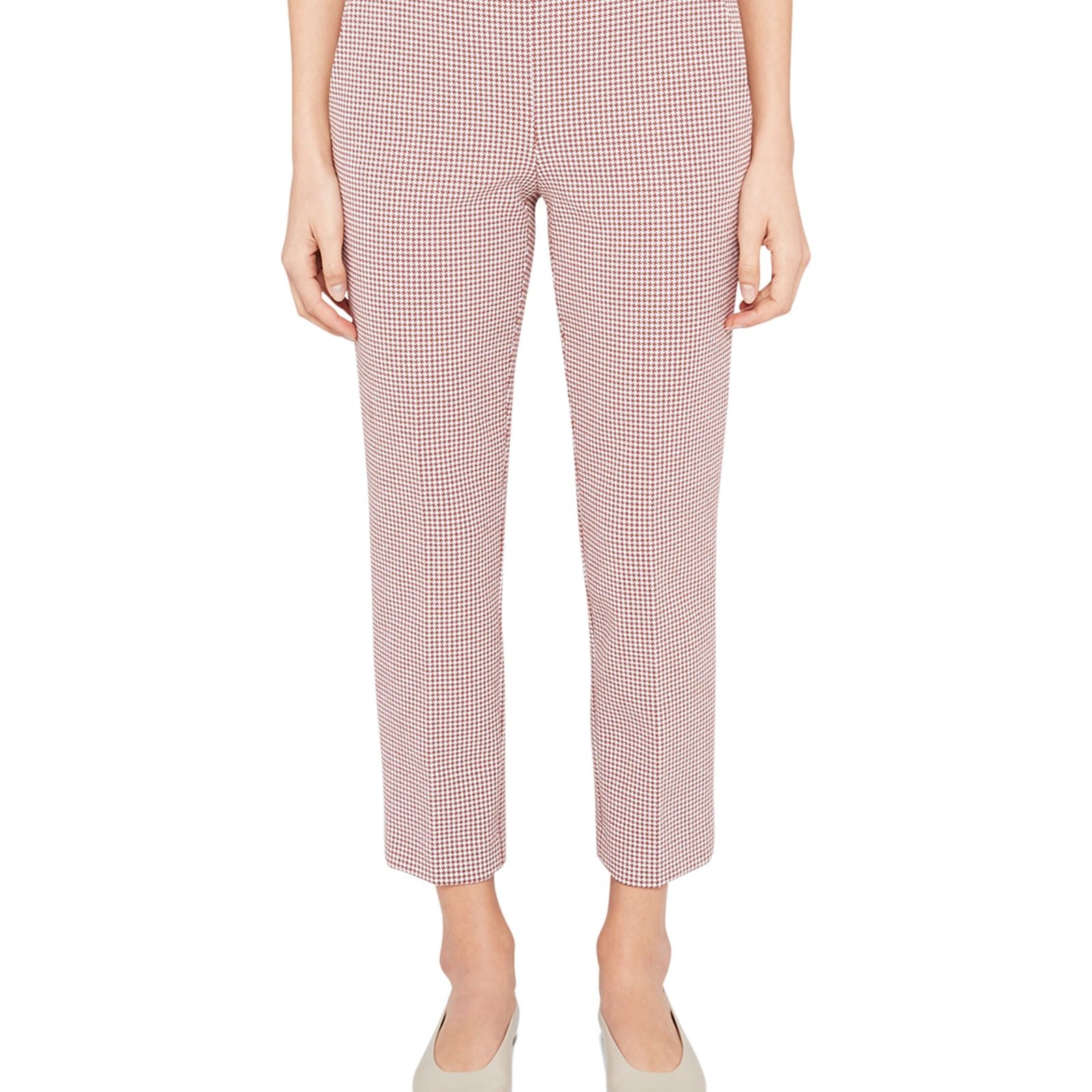 Theory Women Treeca Houndstooth Ankle Pants White Multi