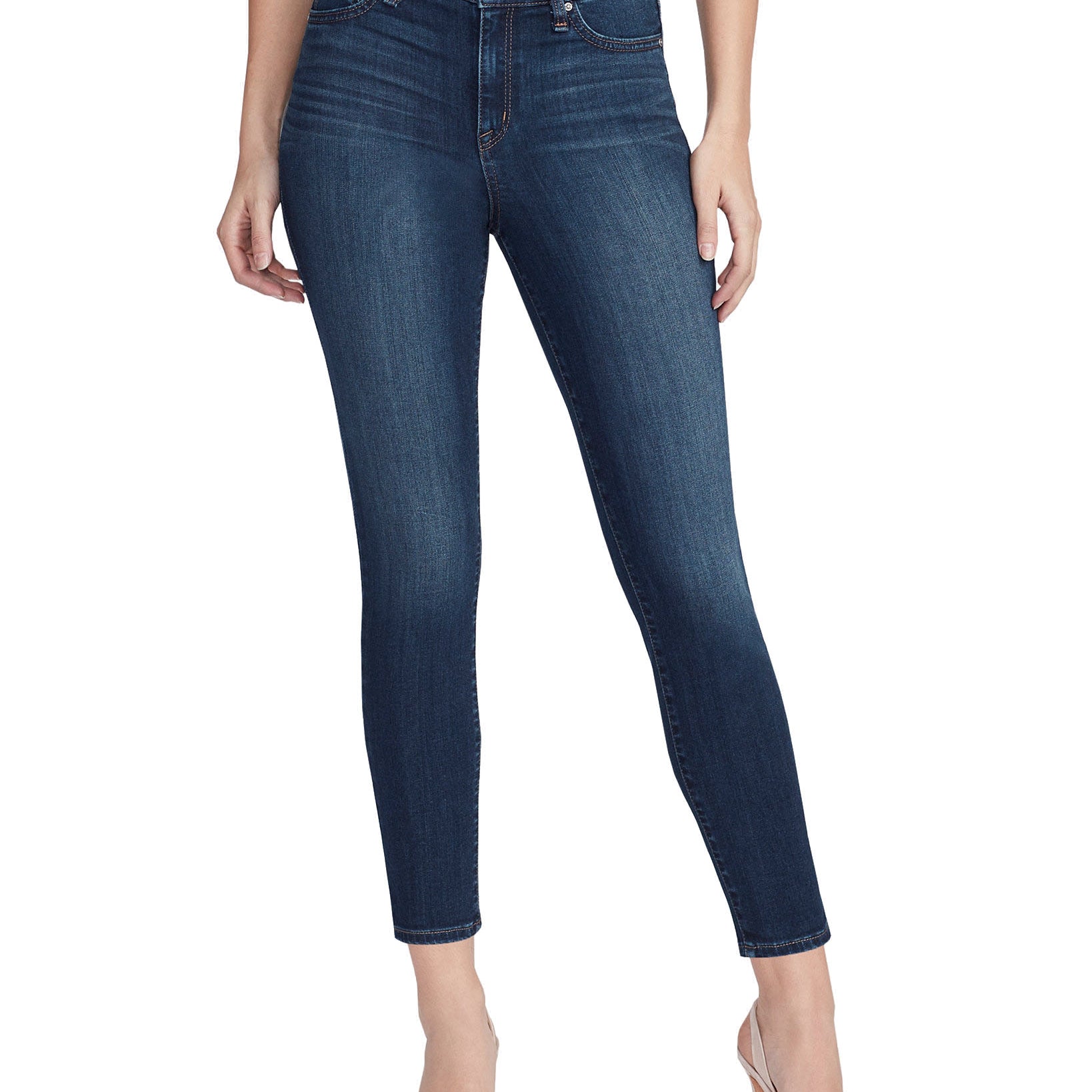 WILLIAM RAST Women High Rise Sculpted Ripped Skinny Ankle Jeans Skyfall