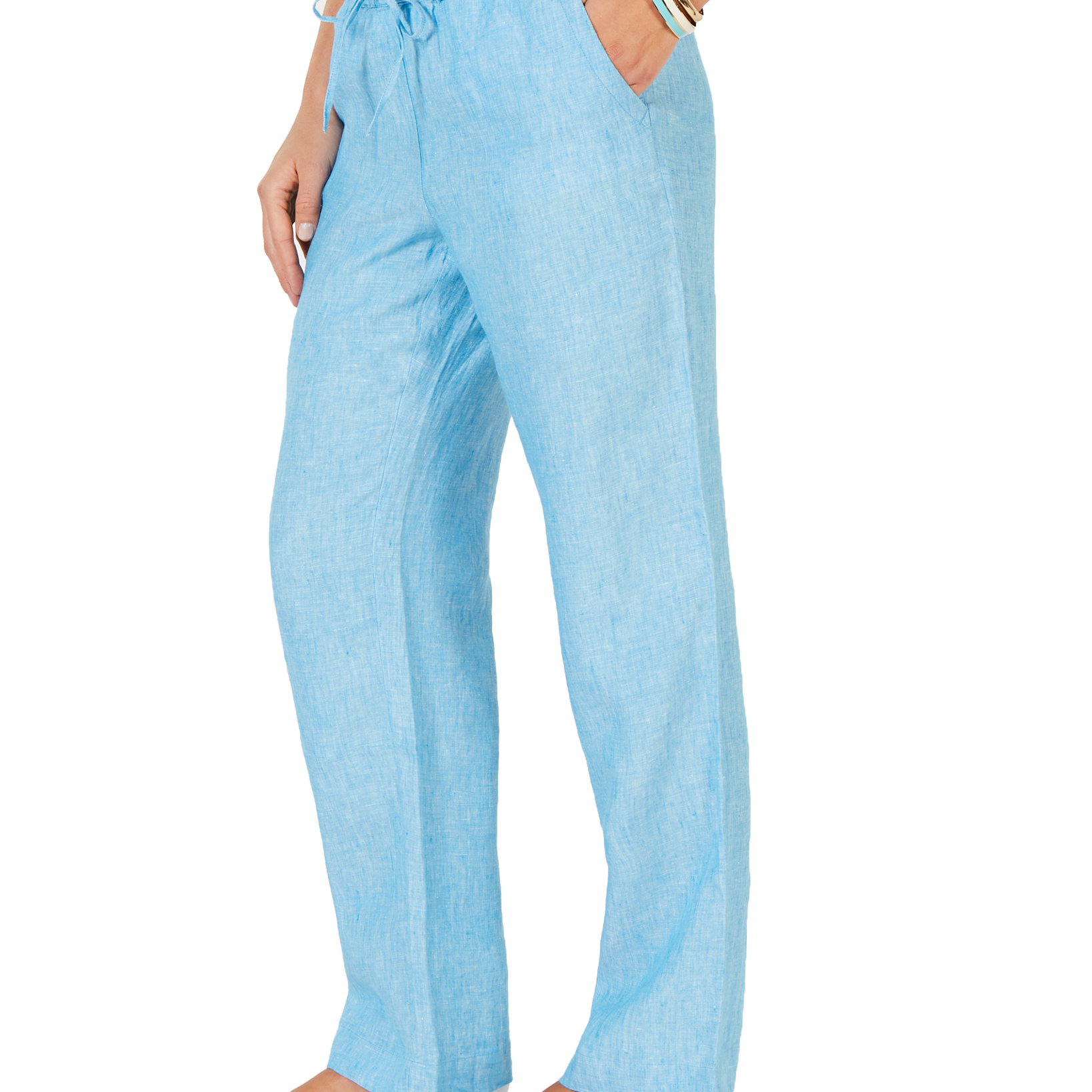 Charter Club Women Linen Drawstring Waist Pants