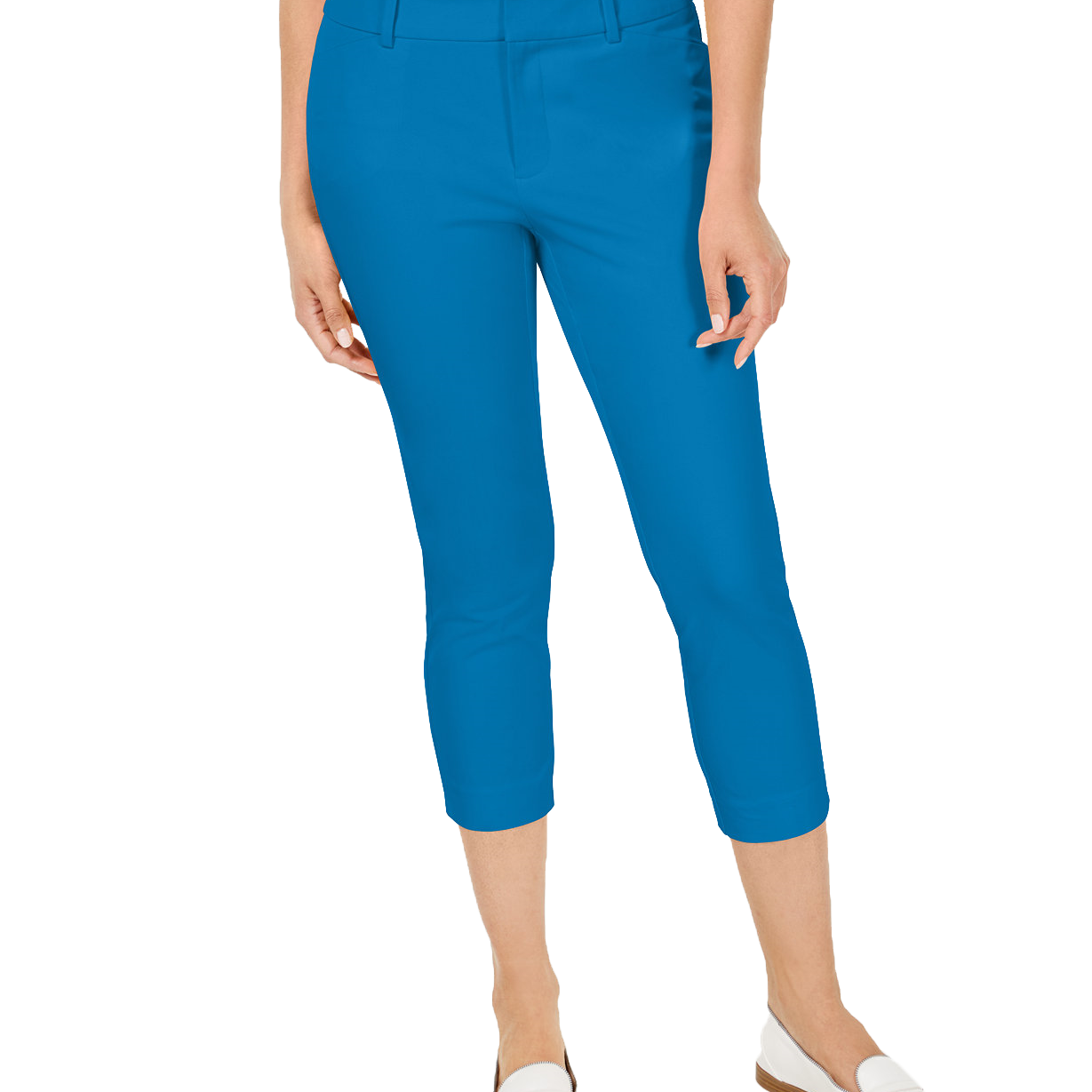 Charter Club Women Newport Tummy Control Cropped Pants Turquoise Seas