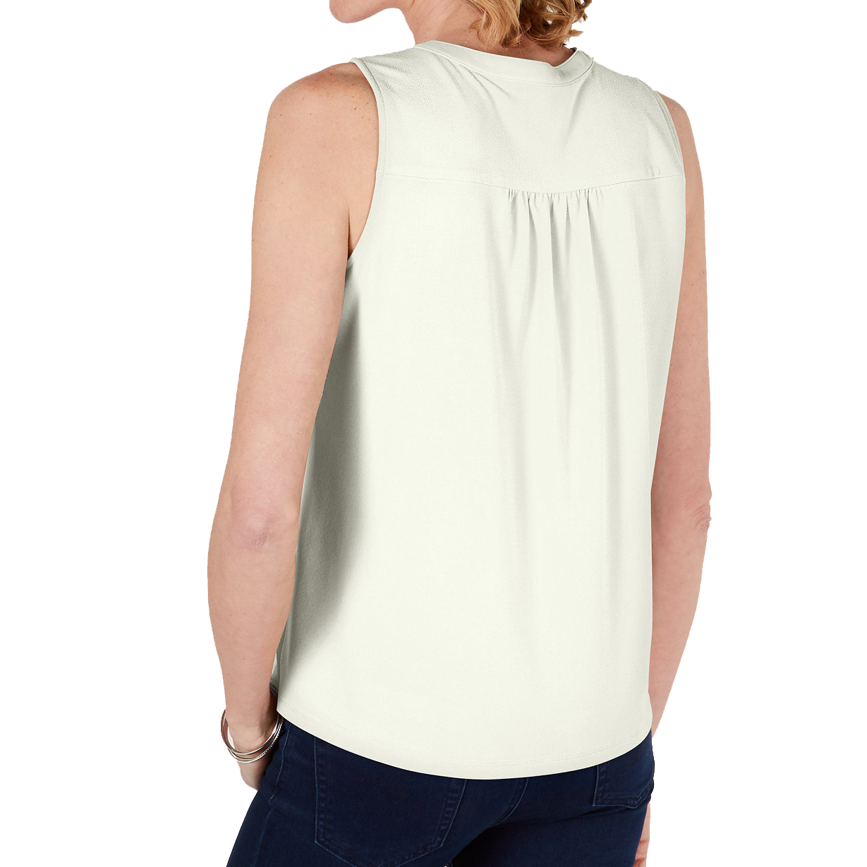 Charter Club Women Sleeveless Pintuck Blouse