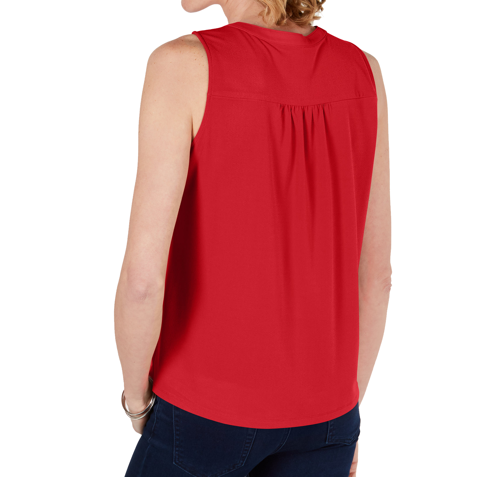 Charter Club Women Sleeveless Pintuck Blouse