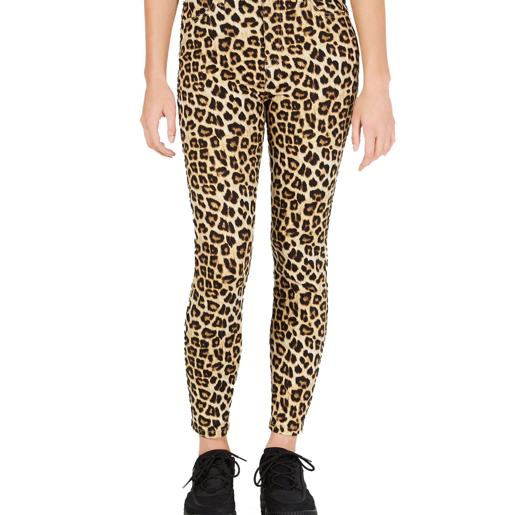 Celebrity Pink Womens Plus Cheetah Print Skinny Ankle Jeans Rinse