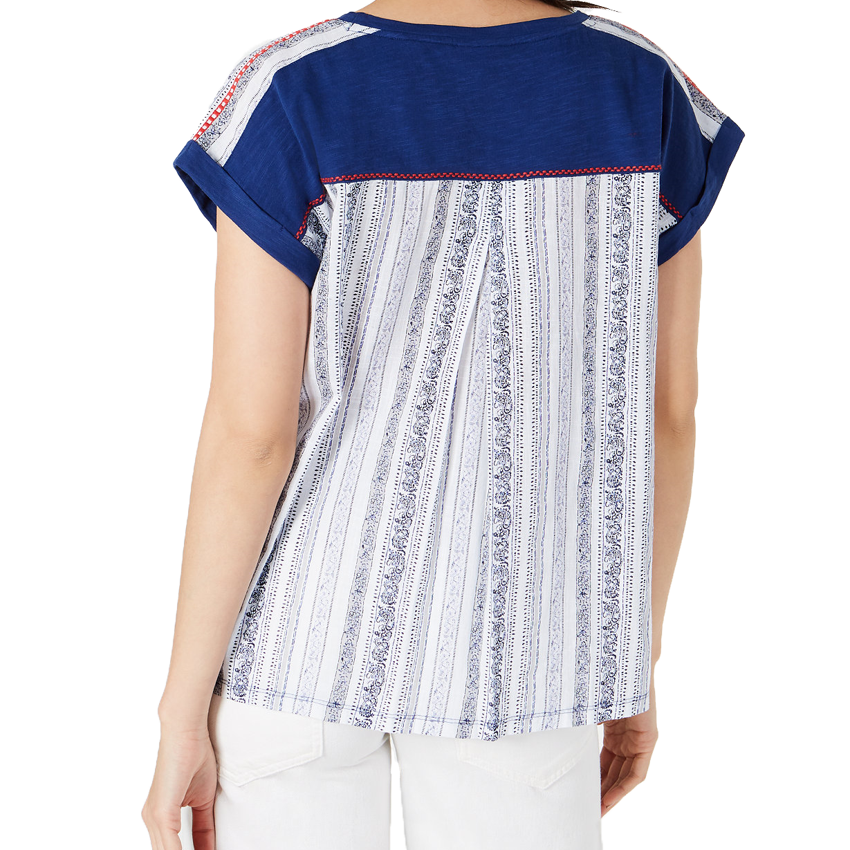 Style & Co Women Mixed Media Scoop Neck Top