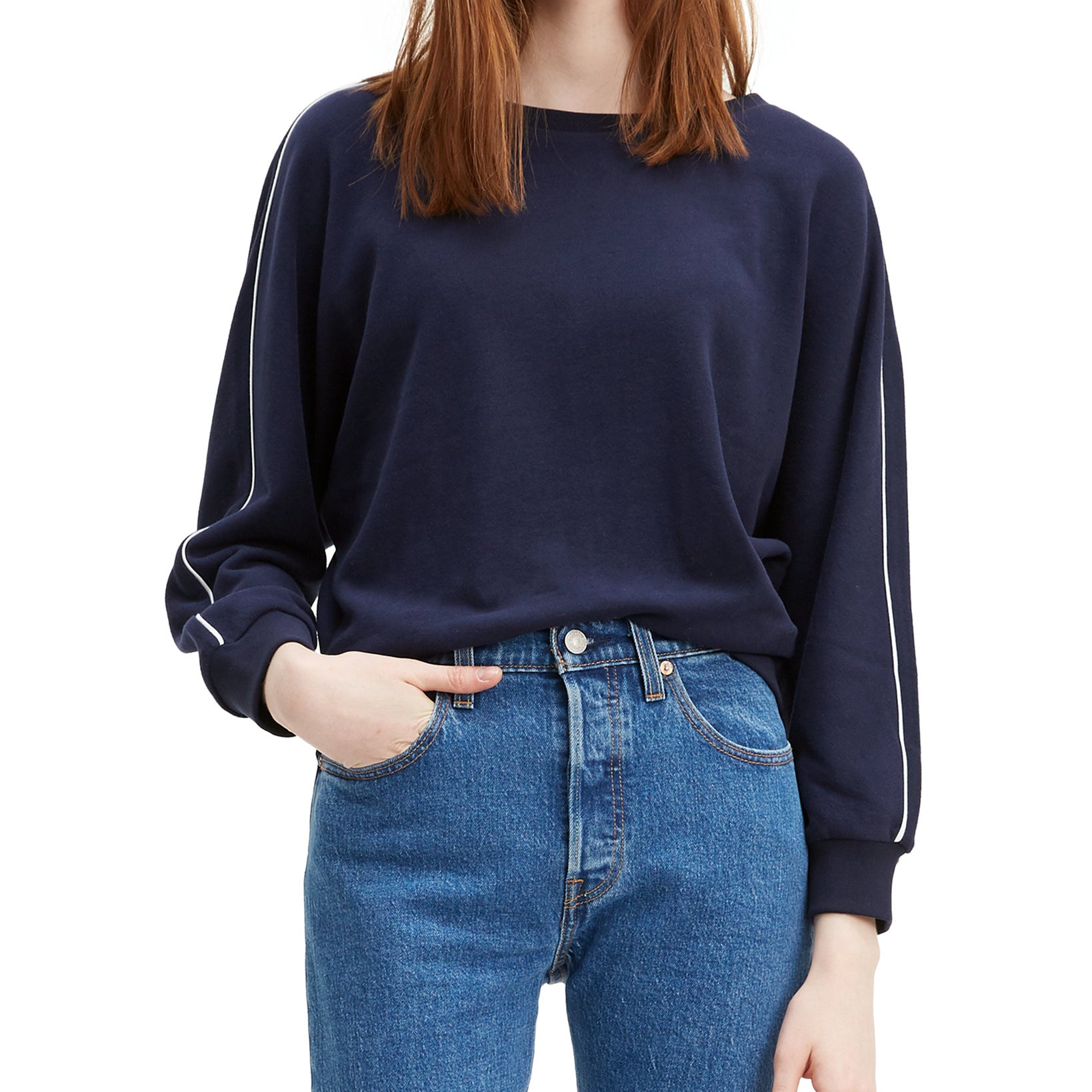 Levis Women Natalie Crewneck Sweatshirt Sea Captain Blue