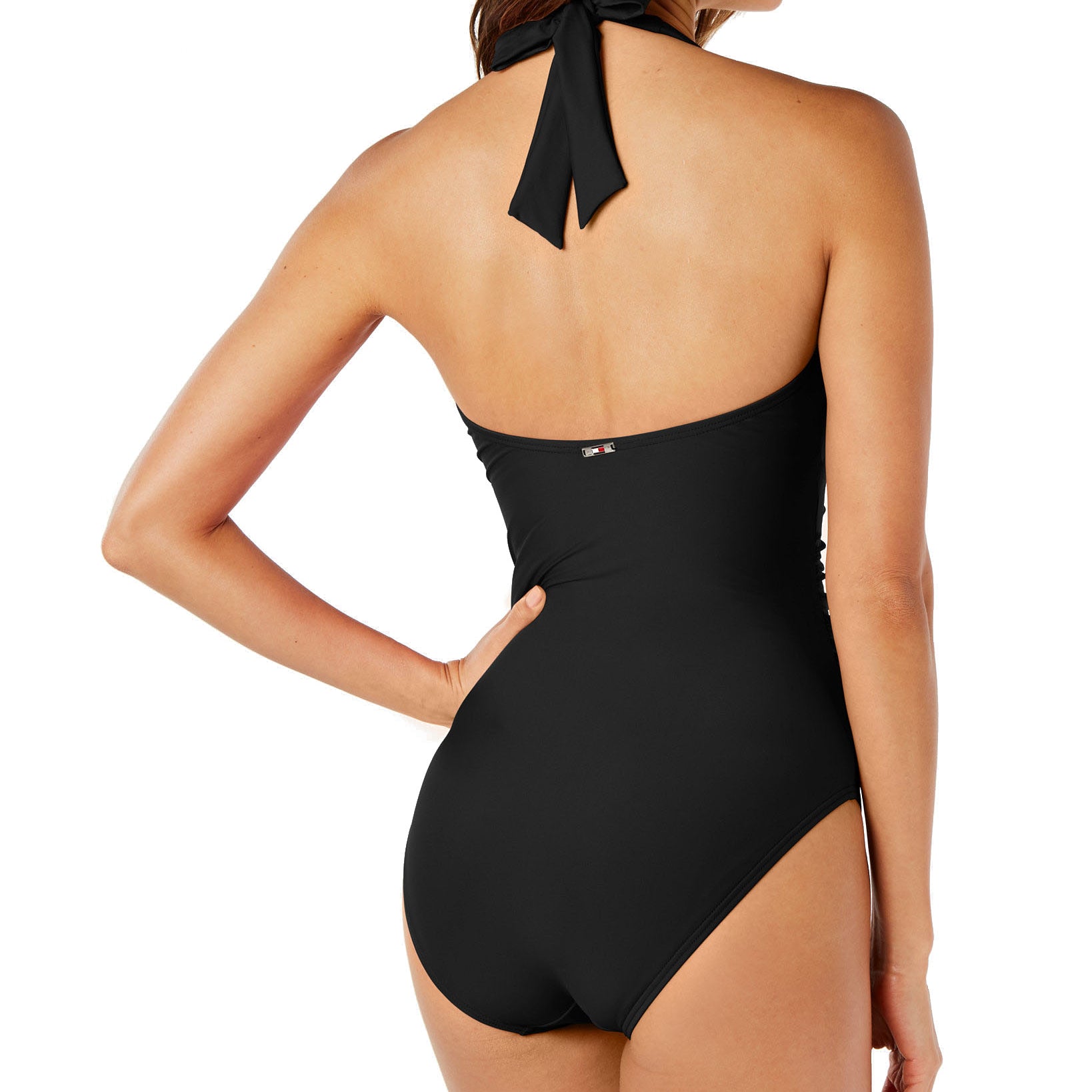 Tommy Hilfiger Women Solid Halter One Piece Swimsuit