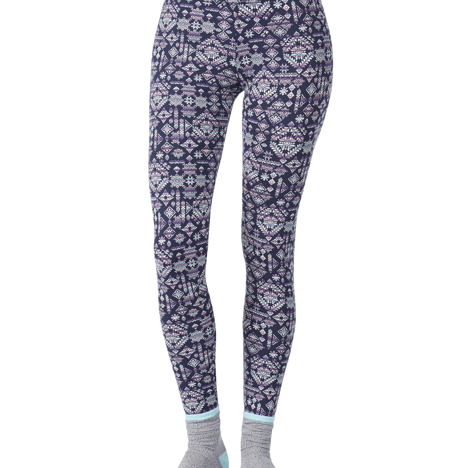 Cuddl Duds Women 2 Pc. Super Soft Printed Legging & Sock Set Multi Geo