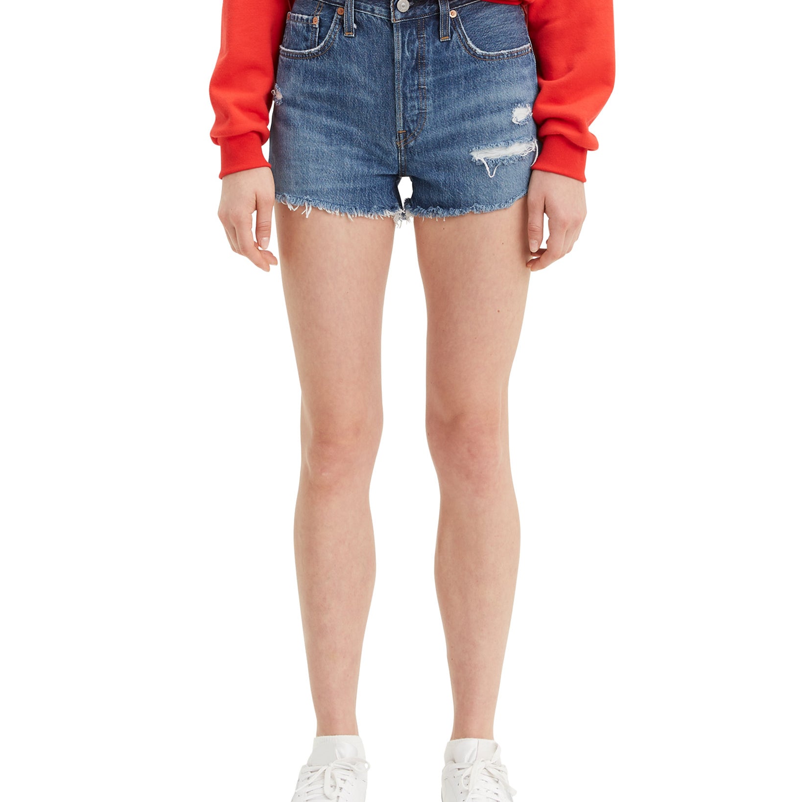 Levis Women 501 Cotton High Rise Denim Shorts Sansome Muse