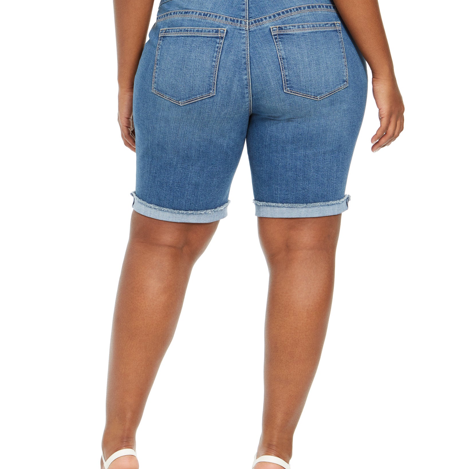 Style & Co Women Plus Ella Denim Cuffed Shorts
