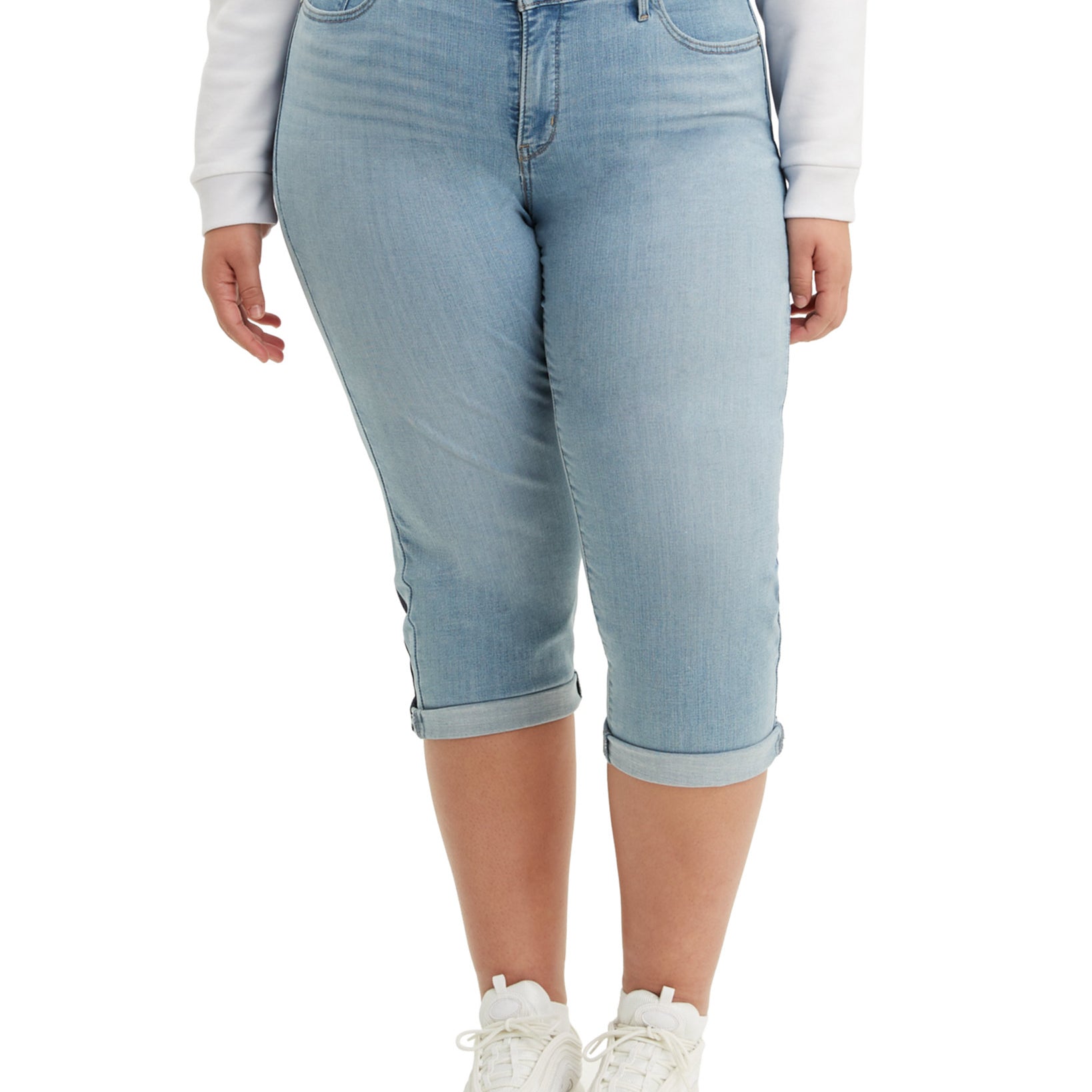 Levis Women Plus Trendy Shaping Capri Jeans Oahu Cloud