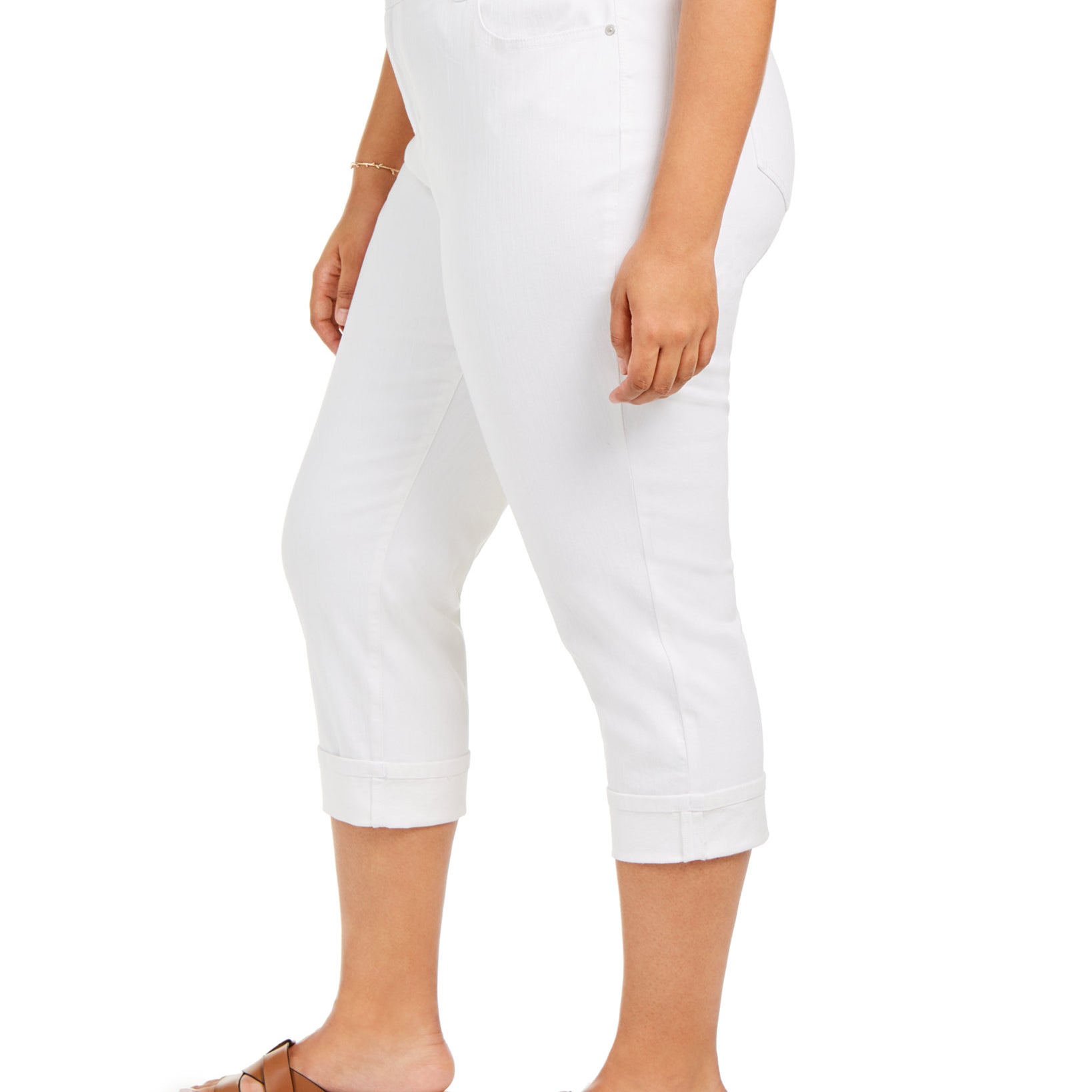 Style & Co Women Plus Tummy Control Cropped Cuffed Jeans