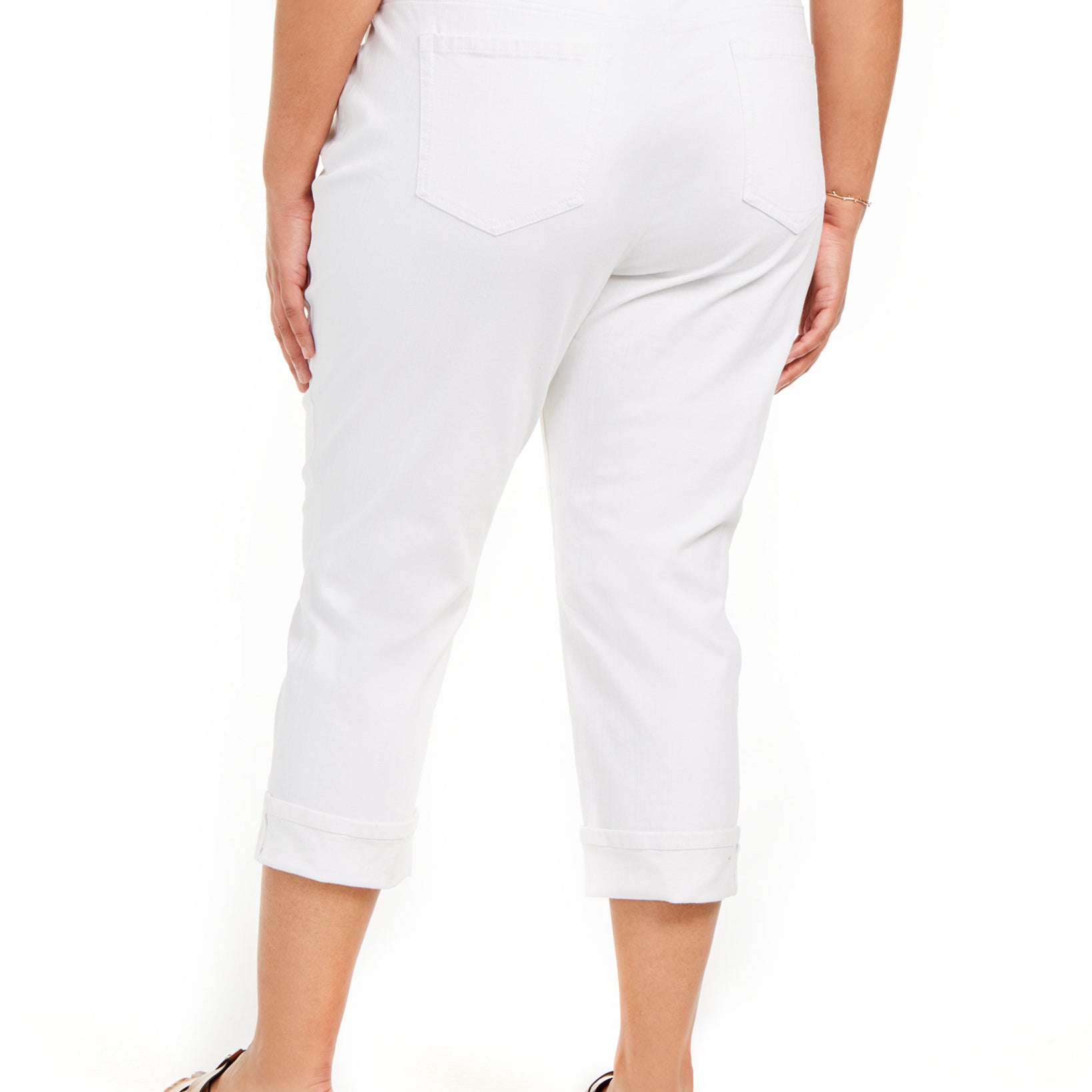 Style & Co Women Plus Tummy Control Cropped Cuffed Jeans