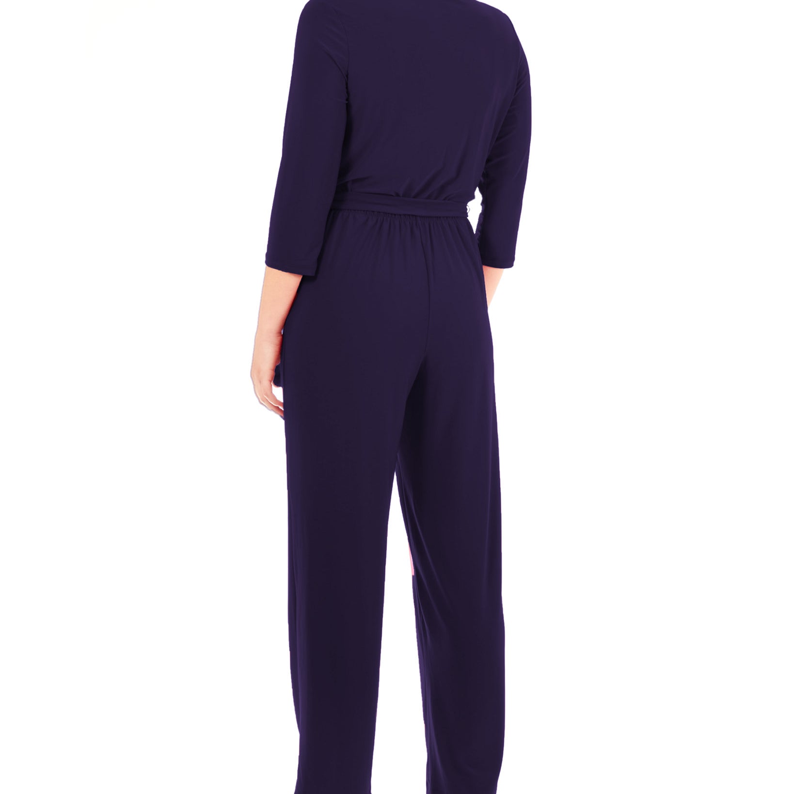 NY Collection Womens Petite Size Belted Jumpsuit