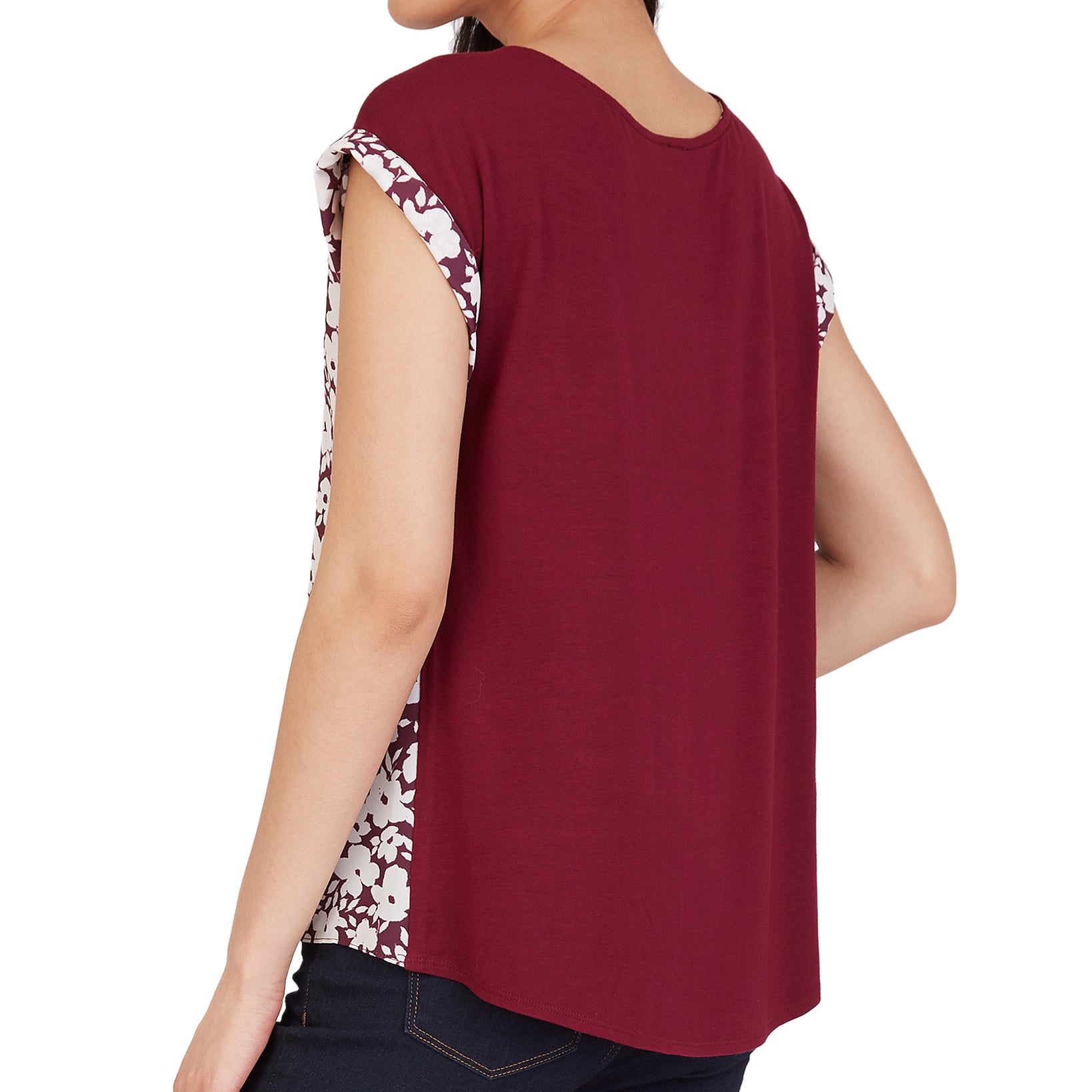BCX Women Floral Print Criss Cross Tie Hem Top