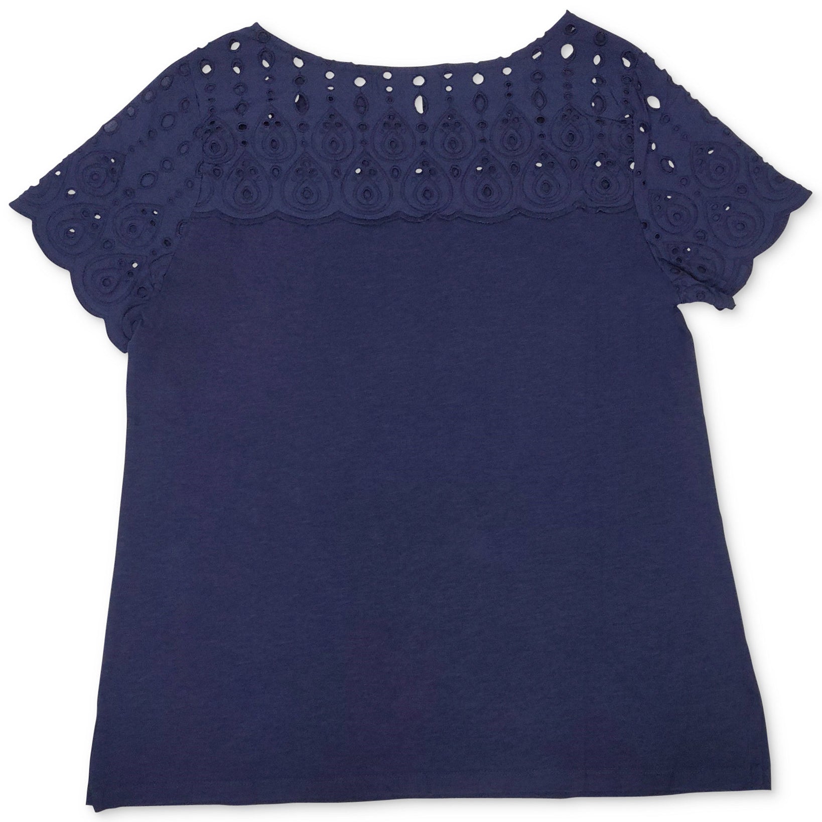 Charter Club Women Petite Cotton Eyelet Top
