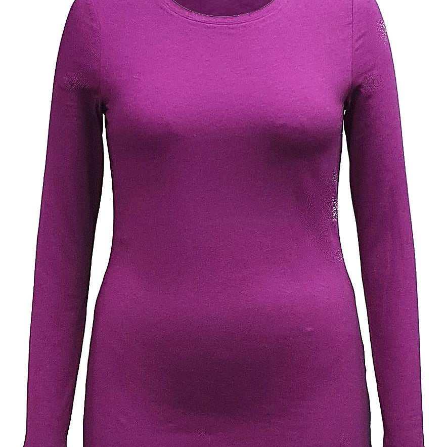 Style & Co Women Long Sleeve Top Violet Orchid