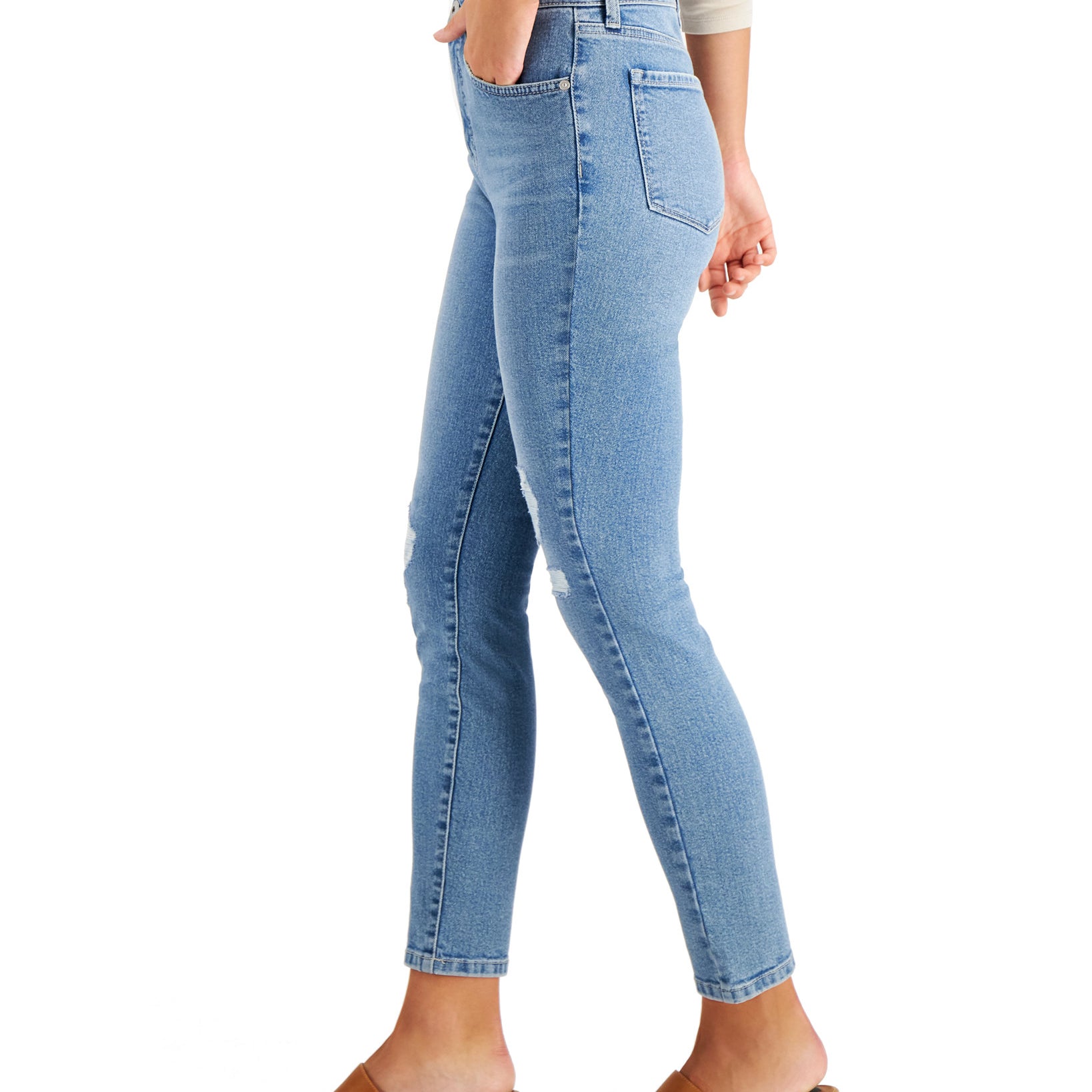 Style & Co Women High Rise Distressed Skinny Ankle Jeans