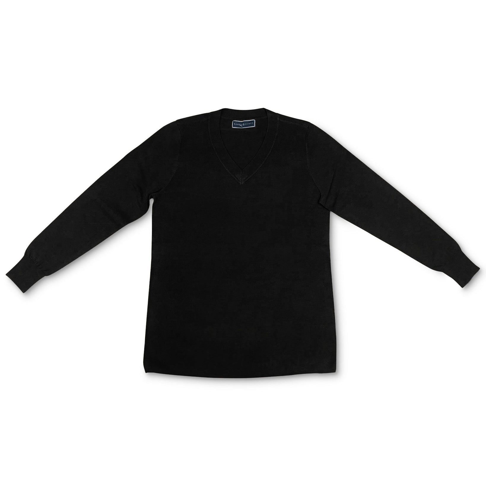 Karen Scott Women V Neck Sweater Deep Black