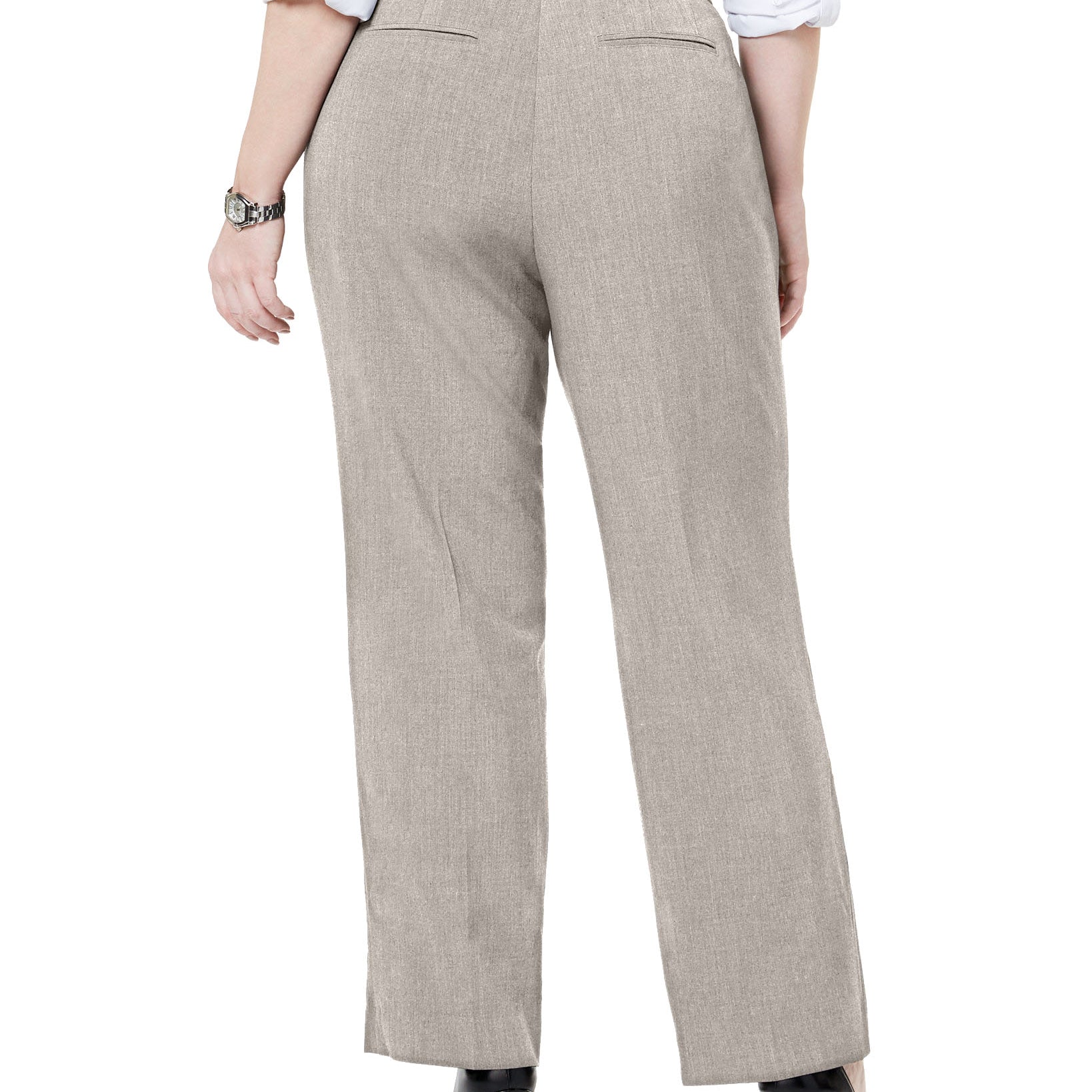 JM Collection Women Plus Curvy Fit Straight Leg Pants
