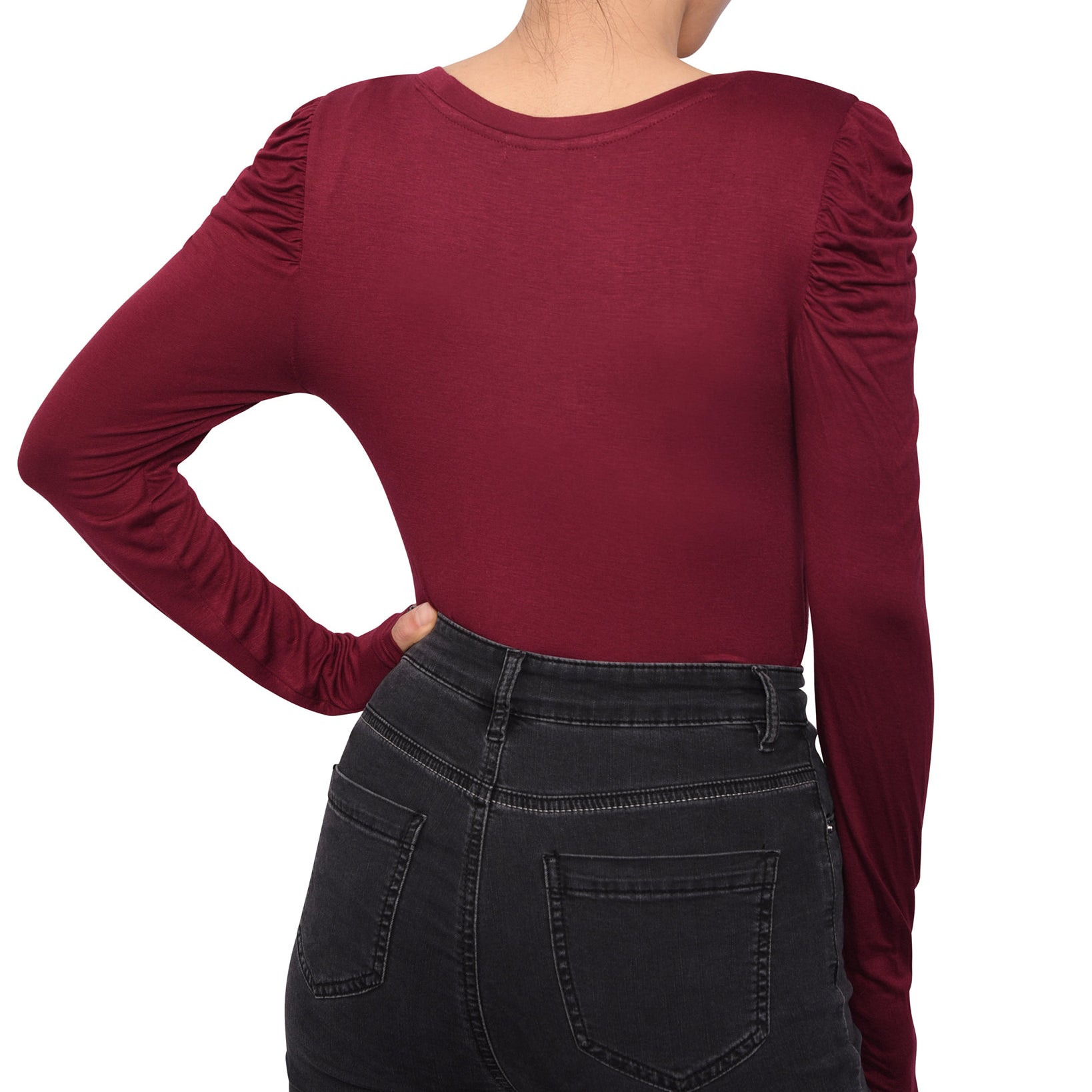Derek Heart Womens Ruched Sleeve Bodysuit