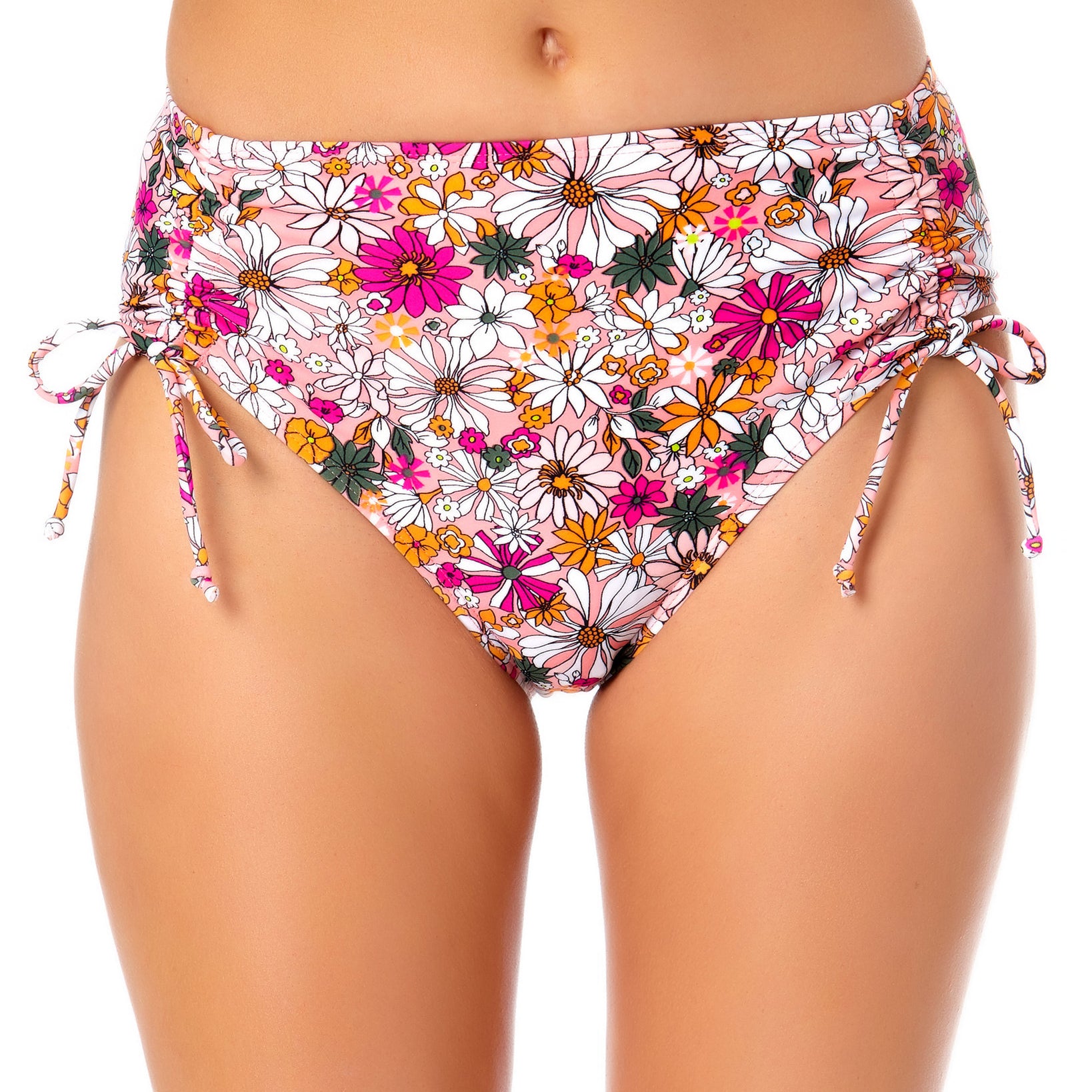California Waves Women High Waist Hipster Bikini Bottoms Multi