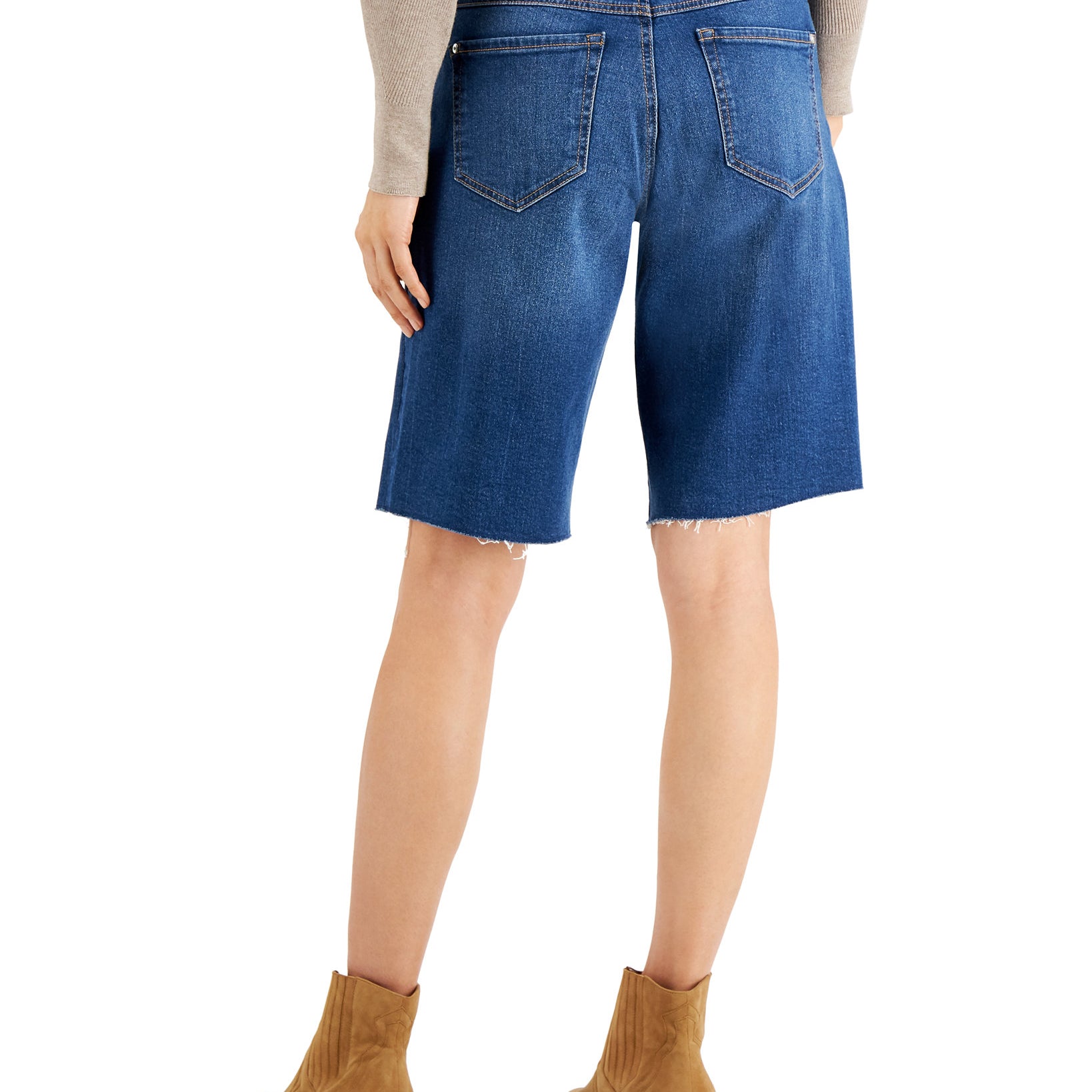 INC International Concepts Women Patchwork Bermuda Jean Shorts