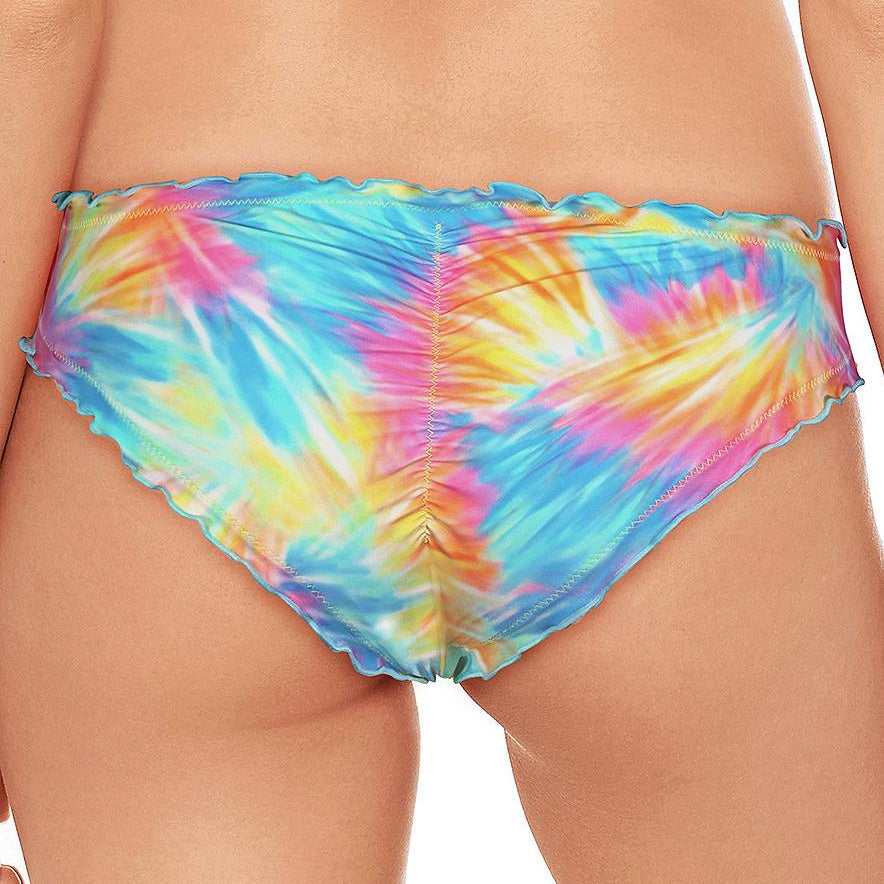 Salt + Cove Women Tie Dyed Ruffled Hipster Bikini Bottom