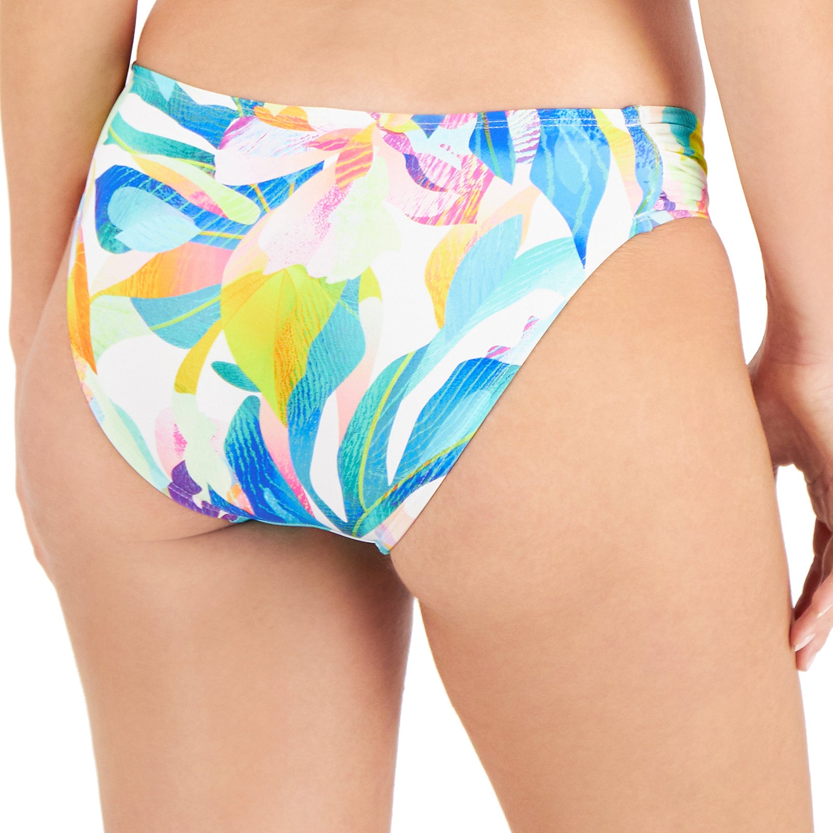 La Blanca Women Wild Tropic Printed Ruched Side Hipster Bikini Bottoms