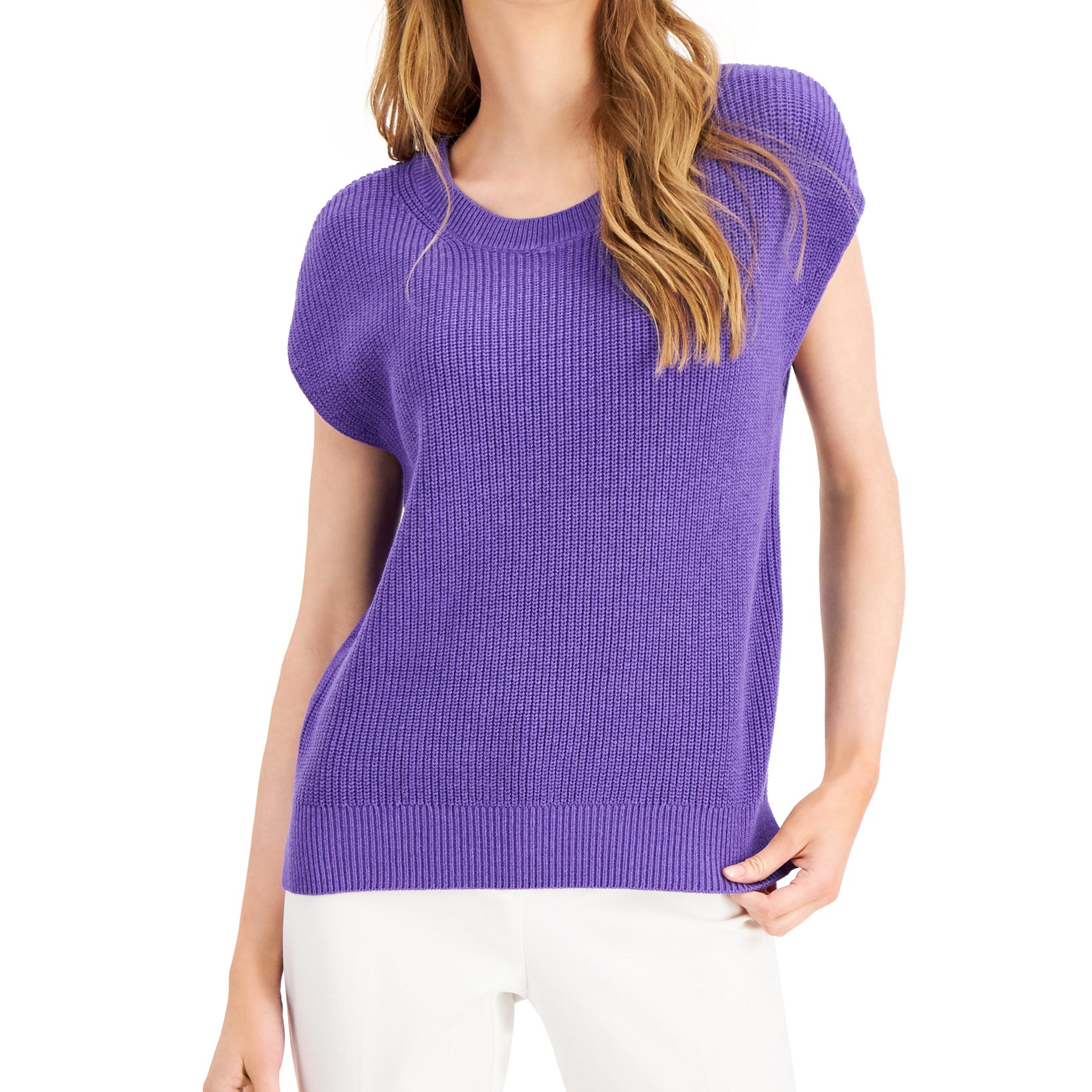 Alfani Women Cap Sleeve Sweater Spicy Purple