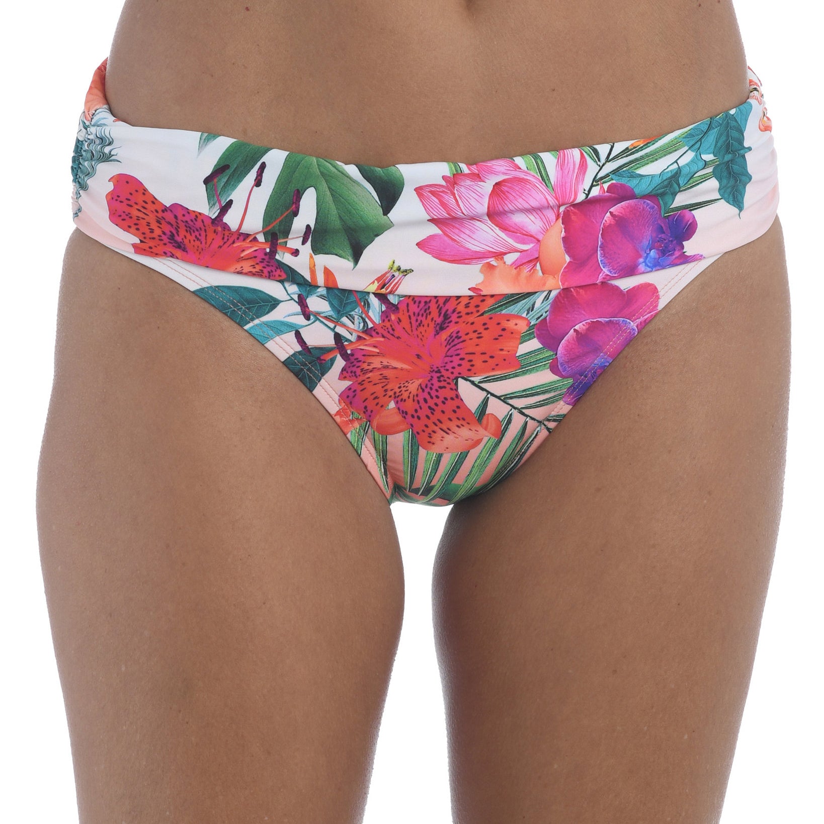 La Blanca Women Side Shirred Hipster Bottom Bird Of Paradise