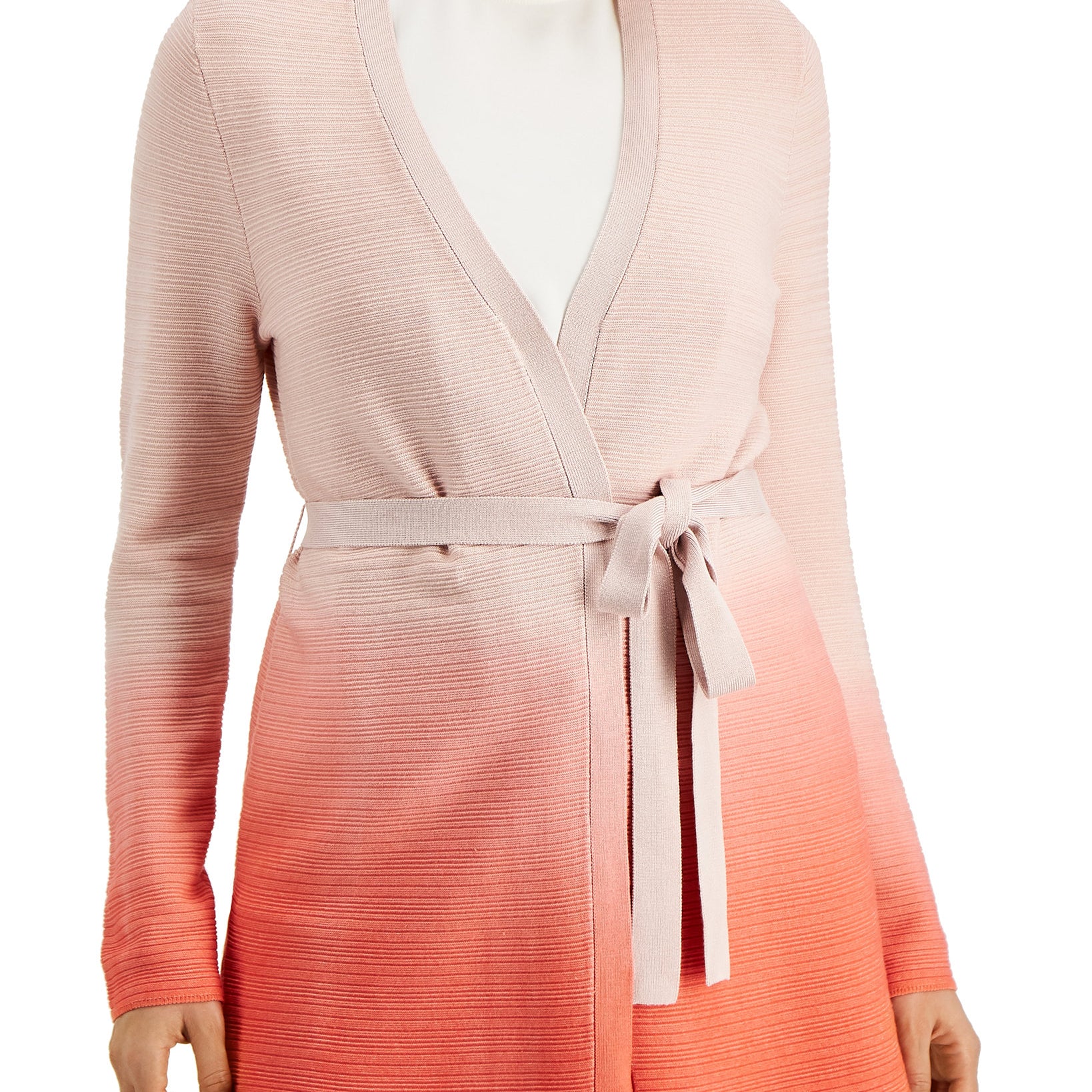 JM Collection Women Ombré Belted Cardigan