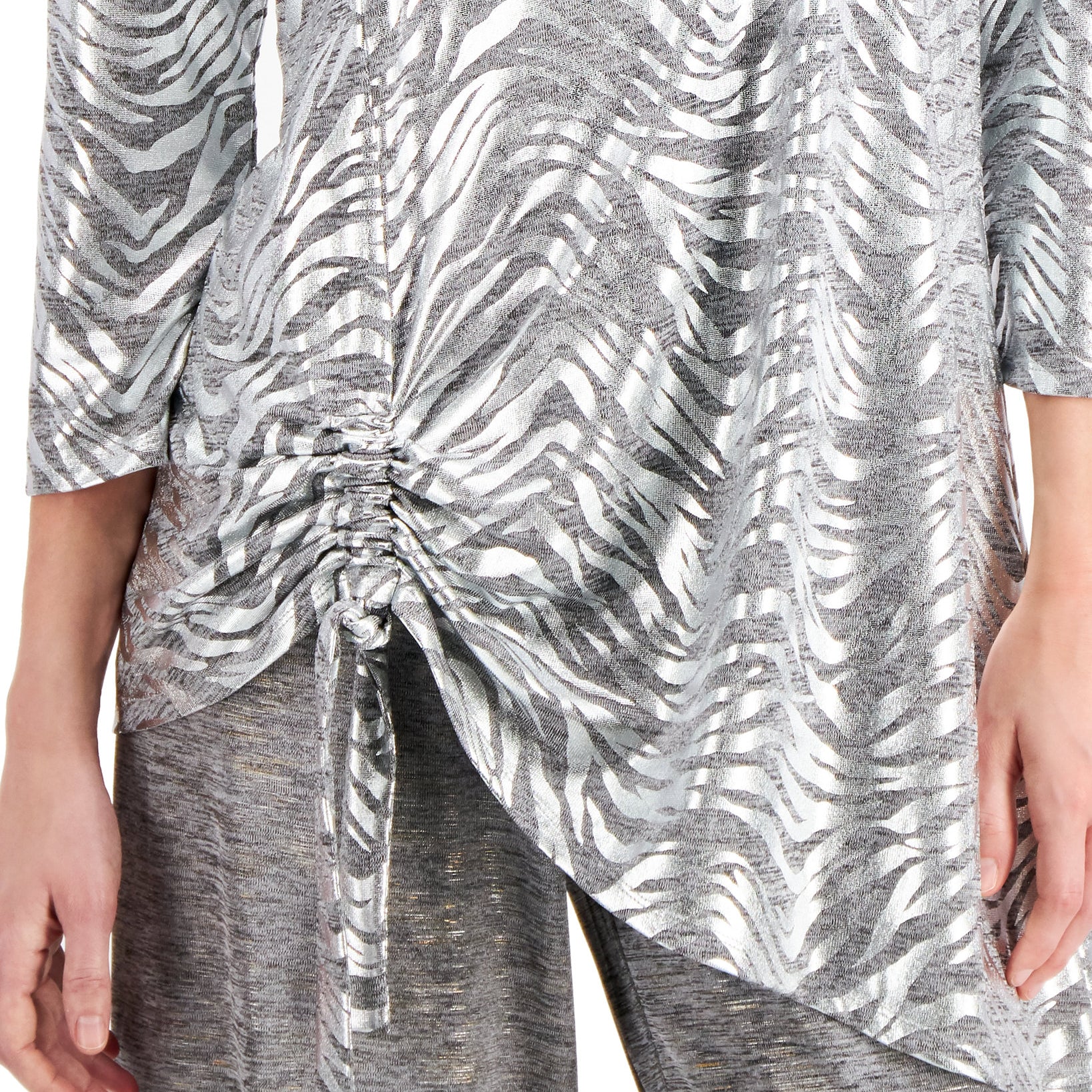JM Collection Women Space Dyed Knit Top
