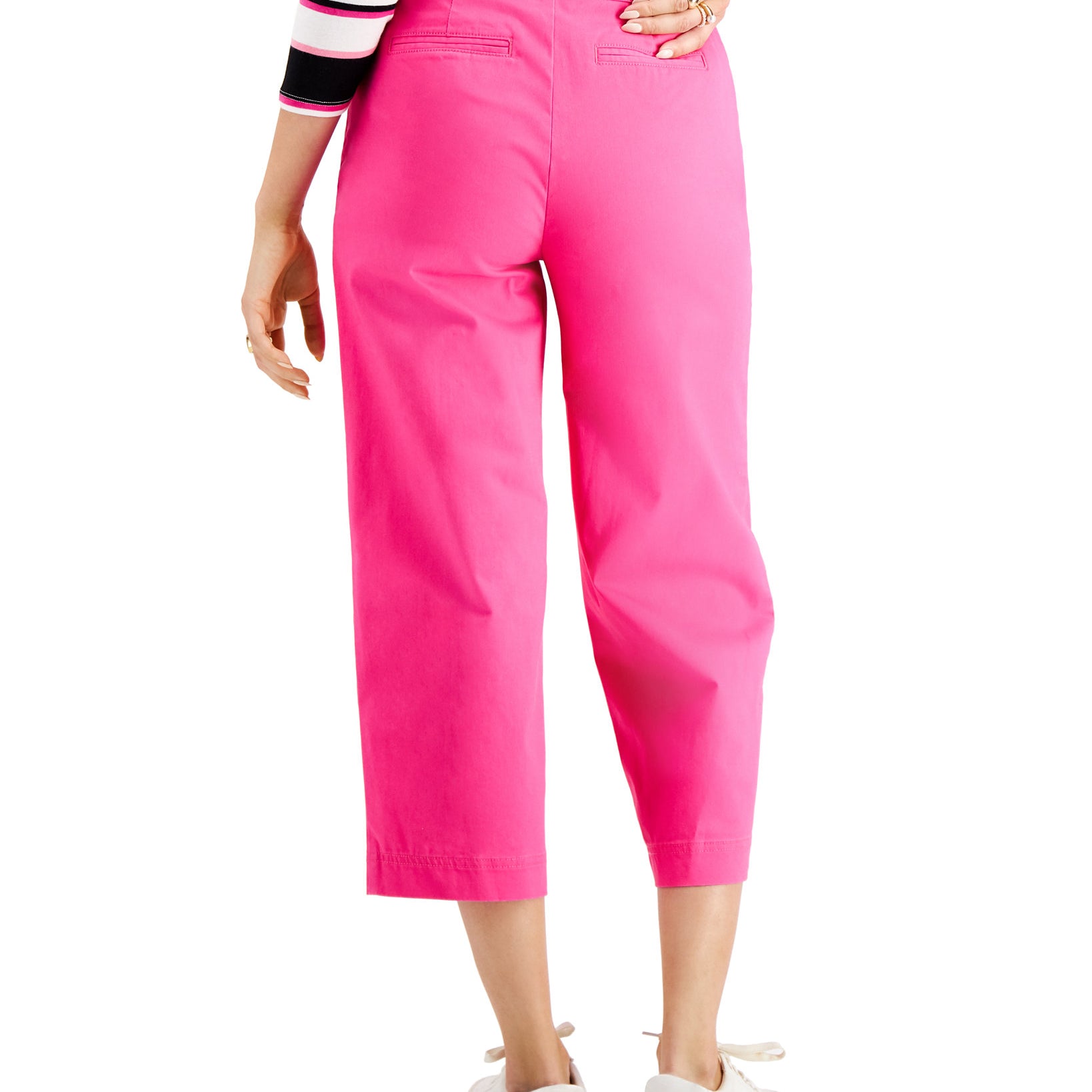 Charter Club Women Cropped Wide Leg Twill Pant