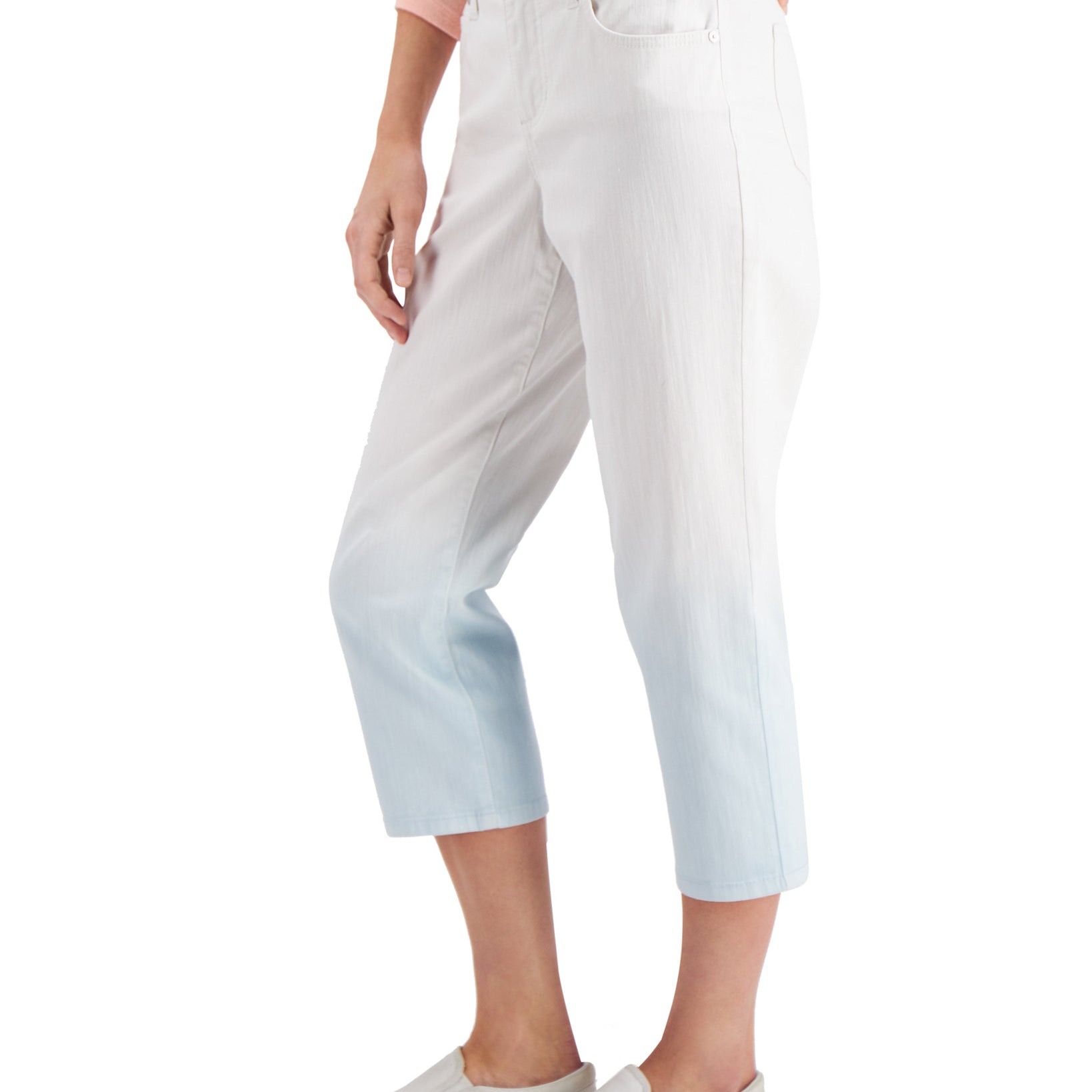 Style & Co Women Dip Dyed Curvy Fit Capri Jeans
