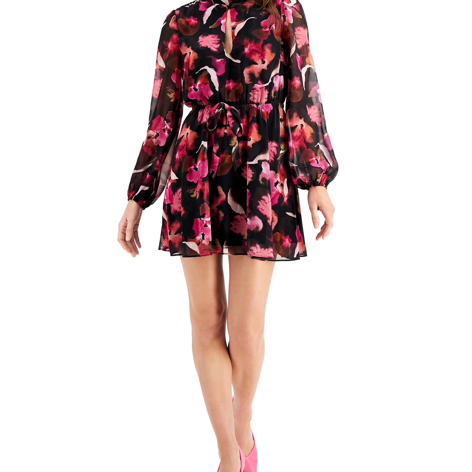 Bar III Women Printed Mini Dress Murano Blooms