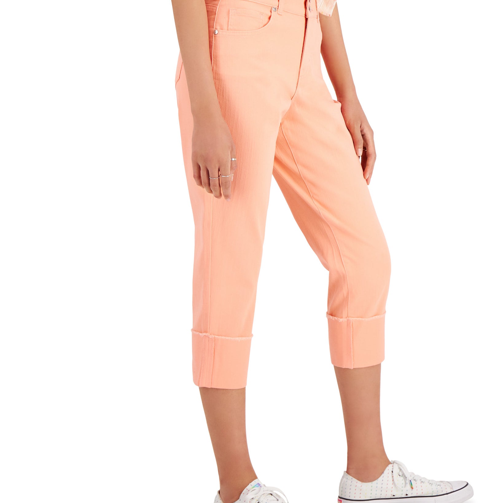 Style & Co Women High Cuffed Capri Jeans