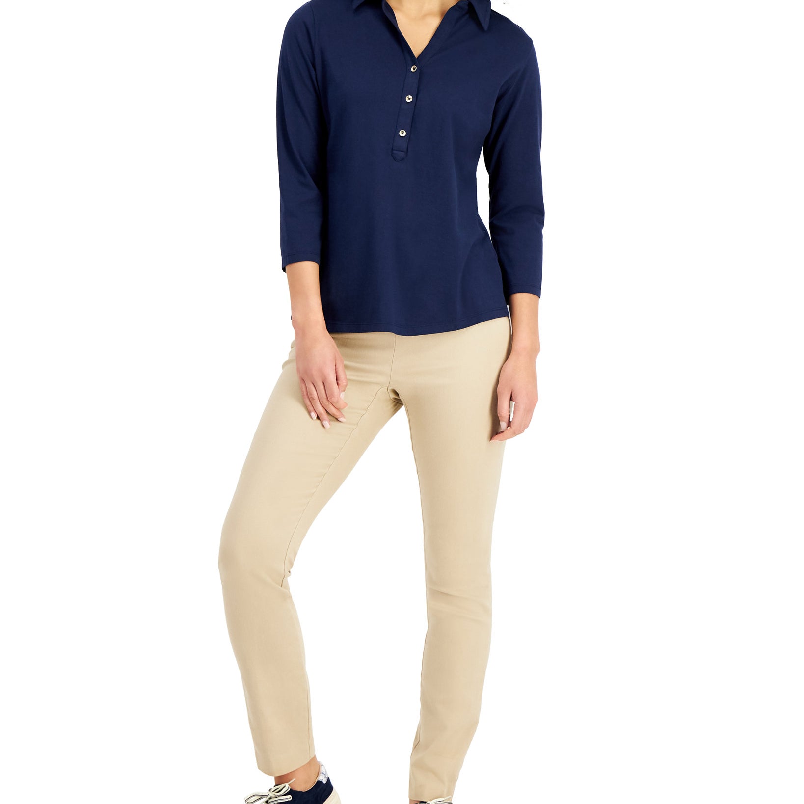 Charter Club Women Petite Cotton Polo Top
