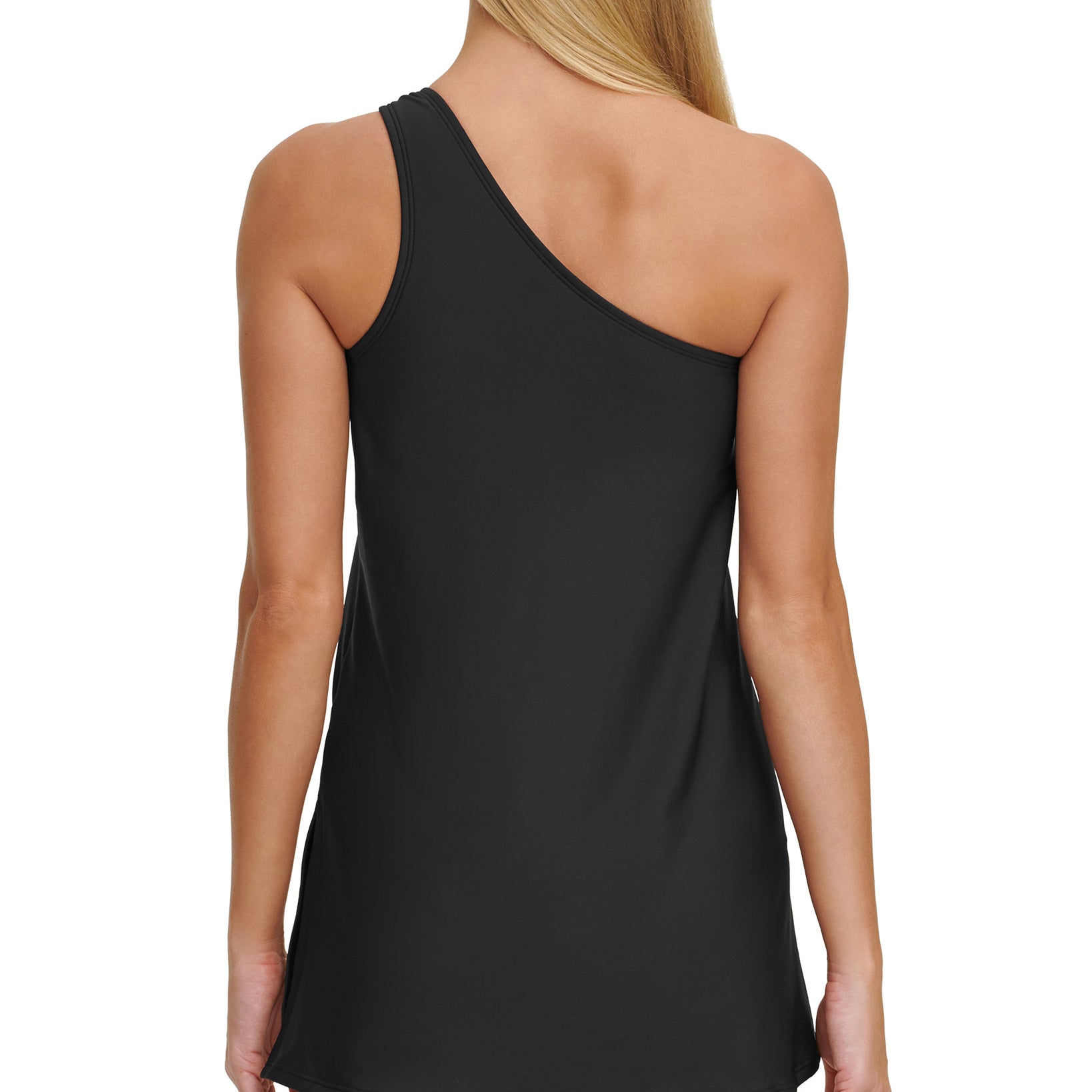 DKNY Women One Shoulder Convertible Swim Dress