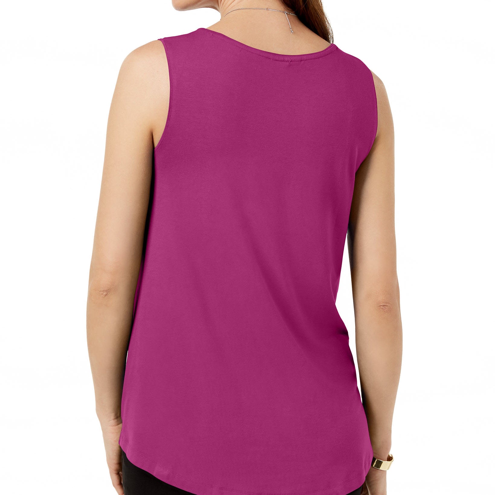 JM Collection Womens Petite Scoop Neck Tank Top