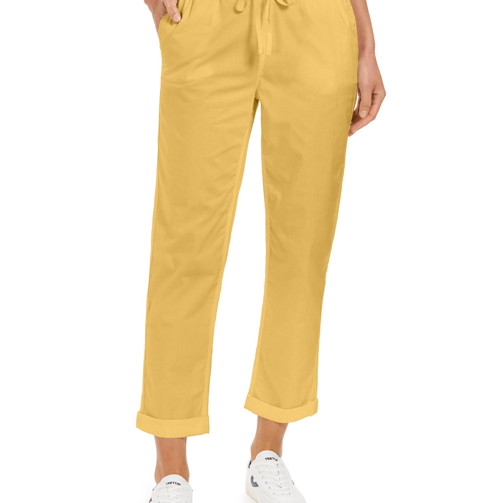 Style & Co Womens Petite Twill Tape Tie Utility Pants Wild Honey