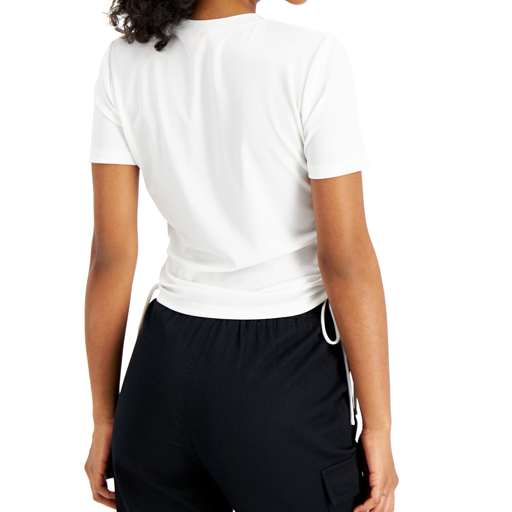 LEYDEN Women Ruched Ribbed Knit Top