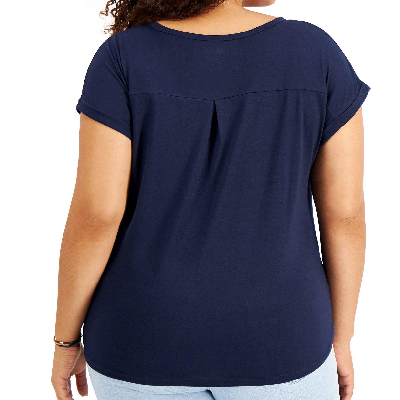 Style & Co Women Plus Graphic Print Scoop Neck T Shirt