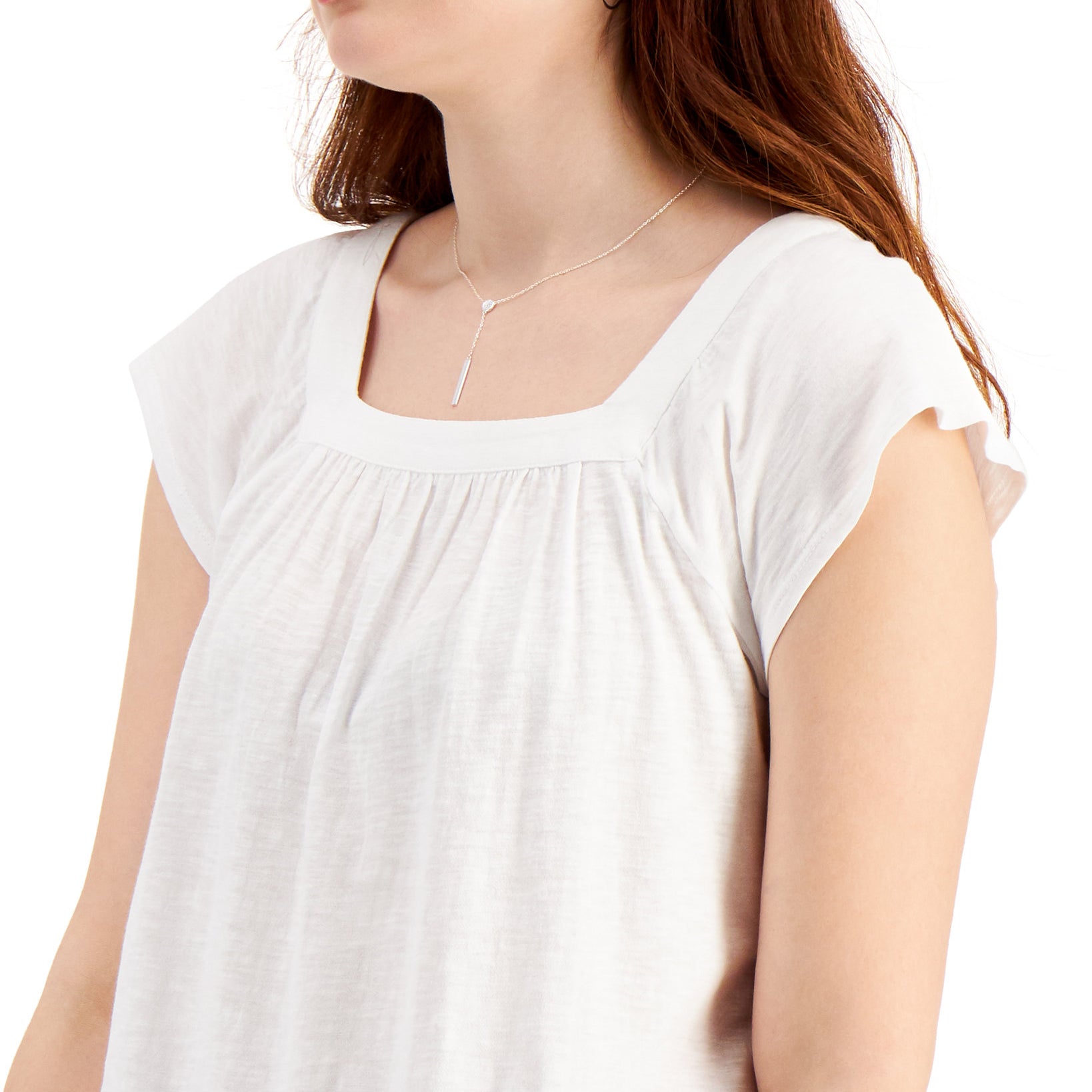 Style & Co Women Solid Flutter Sleeve Top