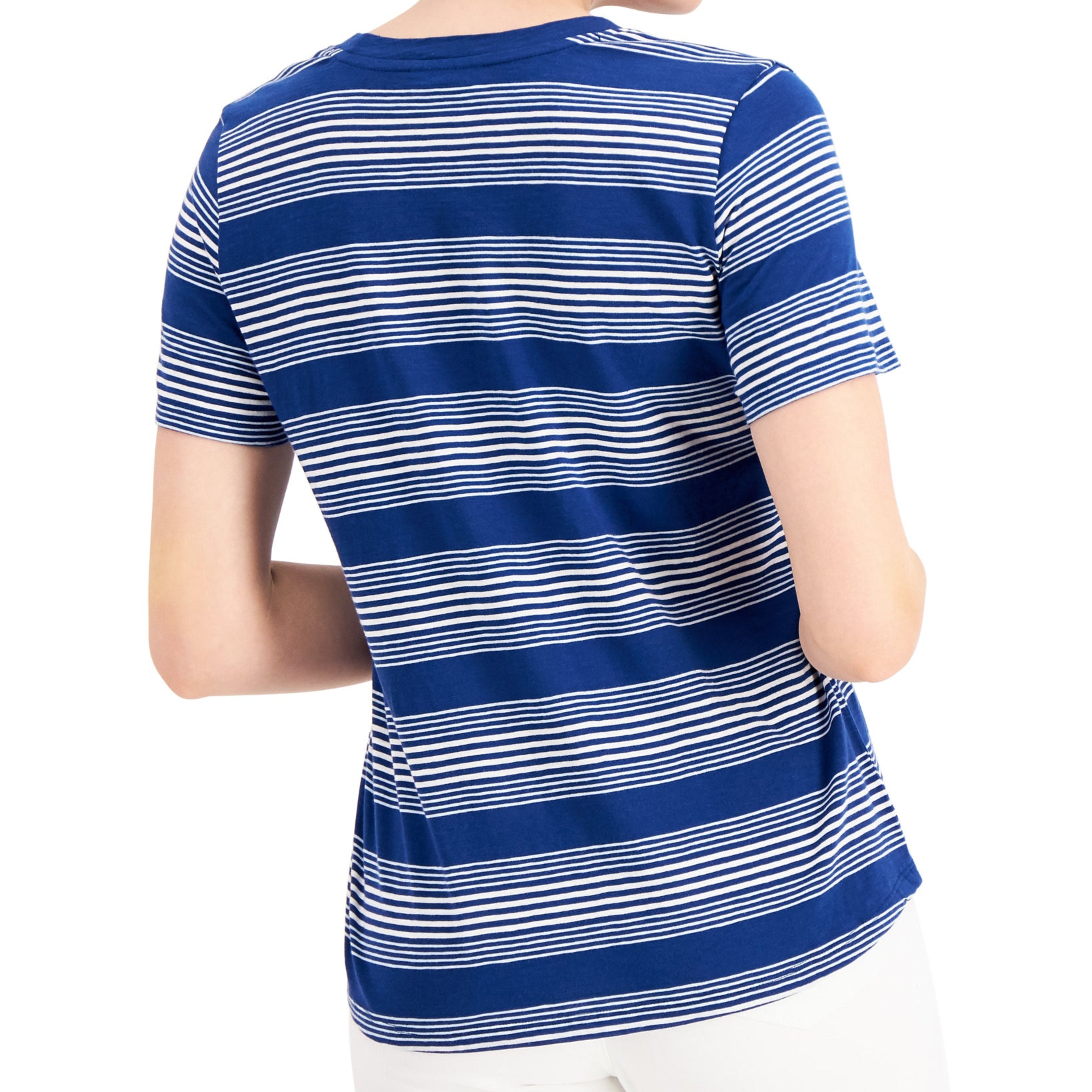 Style & Co Women Striped Cotton T Shirt