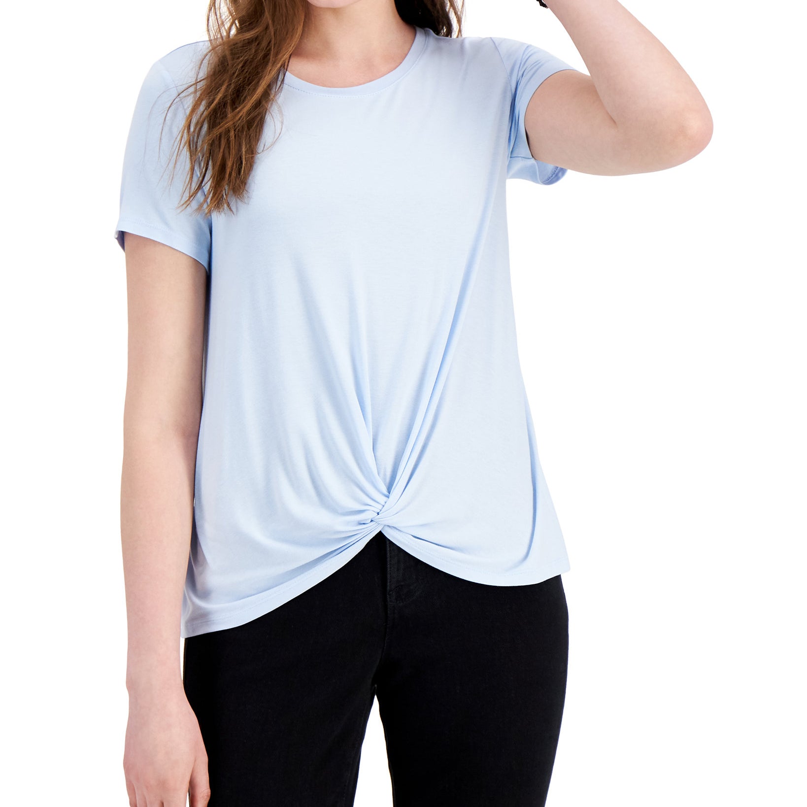 Style & Co Women Twist Front Top Spacious Skies