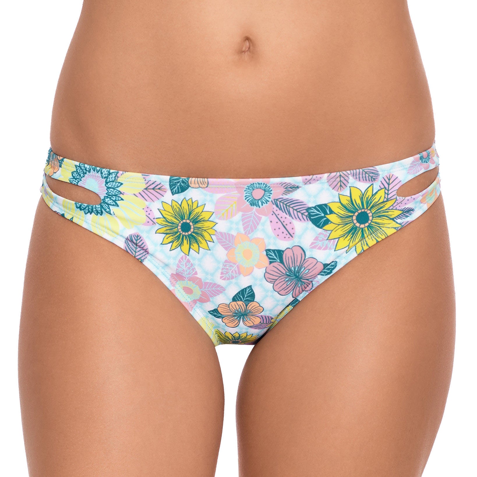 Salt + Cove Women Printed Cut Out Hipster Bikini Bottoms Multi