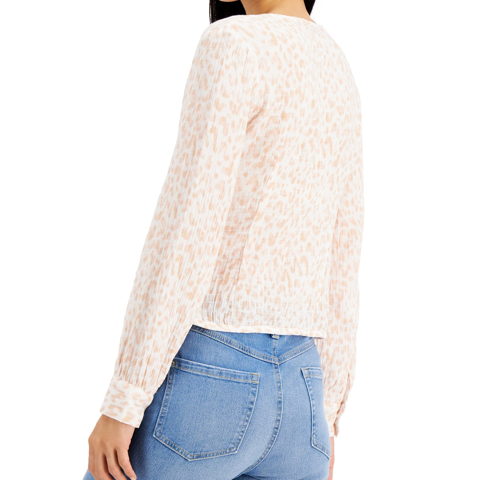 INC International Concepts Women Cotton Printed Surplice Top