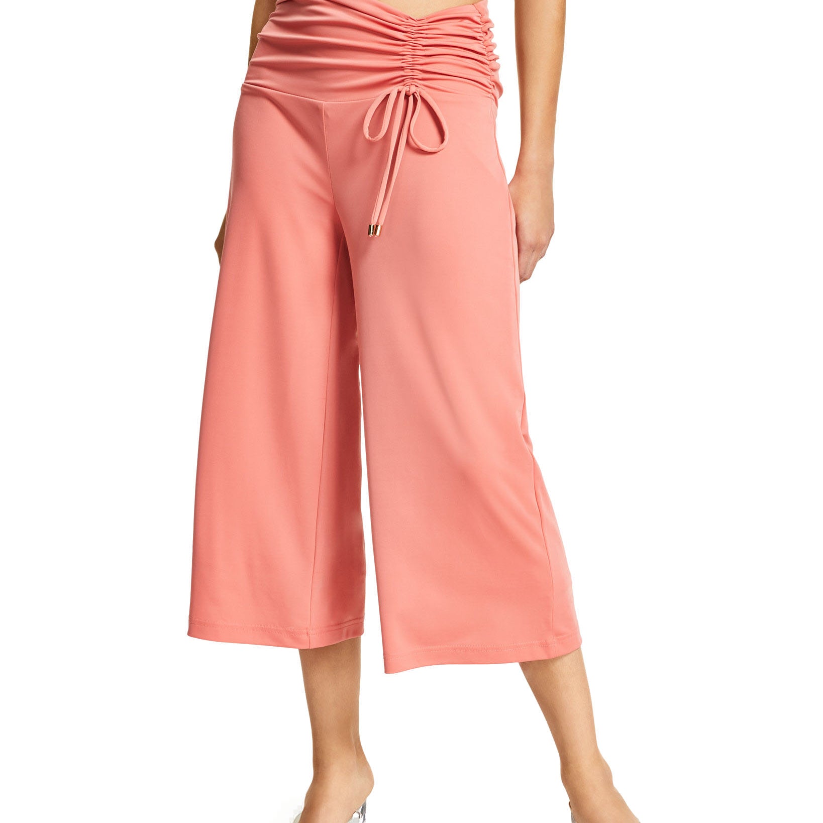 INC International Concepts Women Ruched Culottes French Peach
